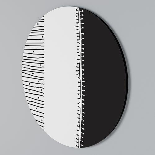MONOCHROME MUSE Στρογγυλός πίνακας ζωγραφικής
