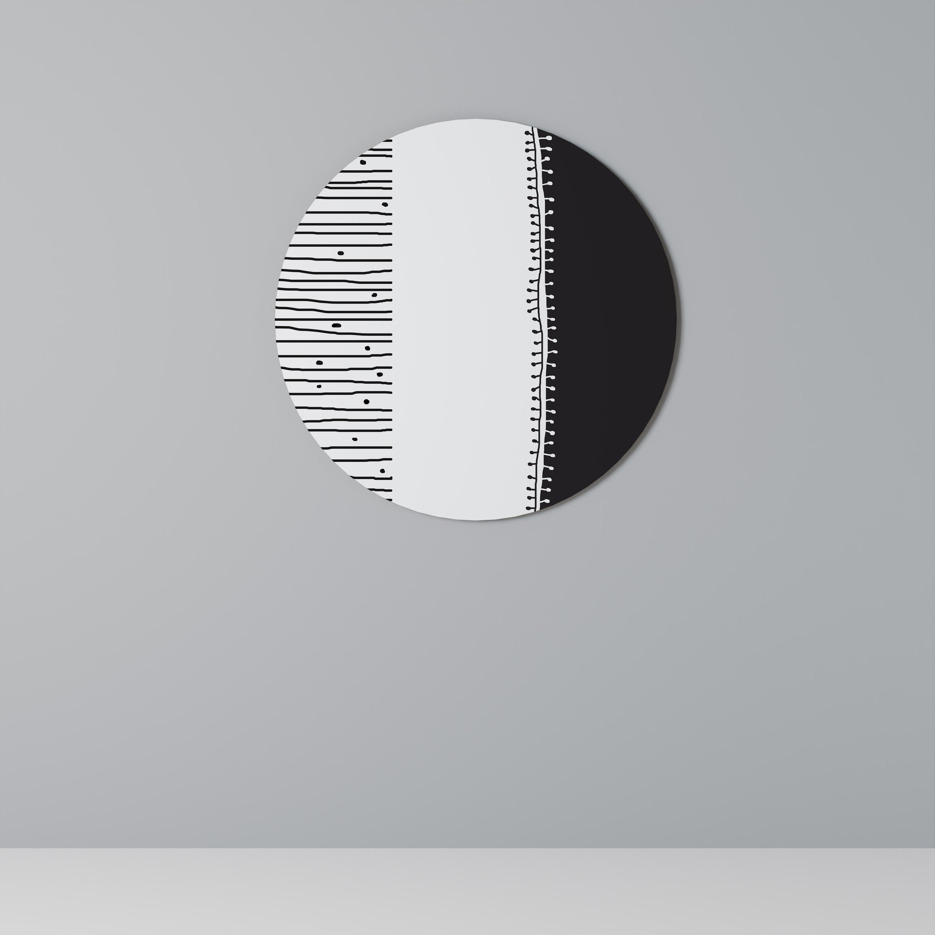 Στρογγυλή Τέχνη Τοίχου MONOCHROME MUSE