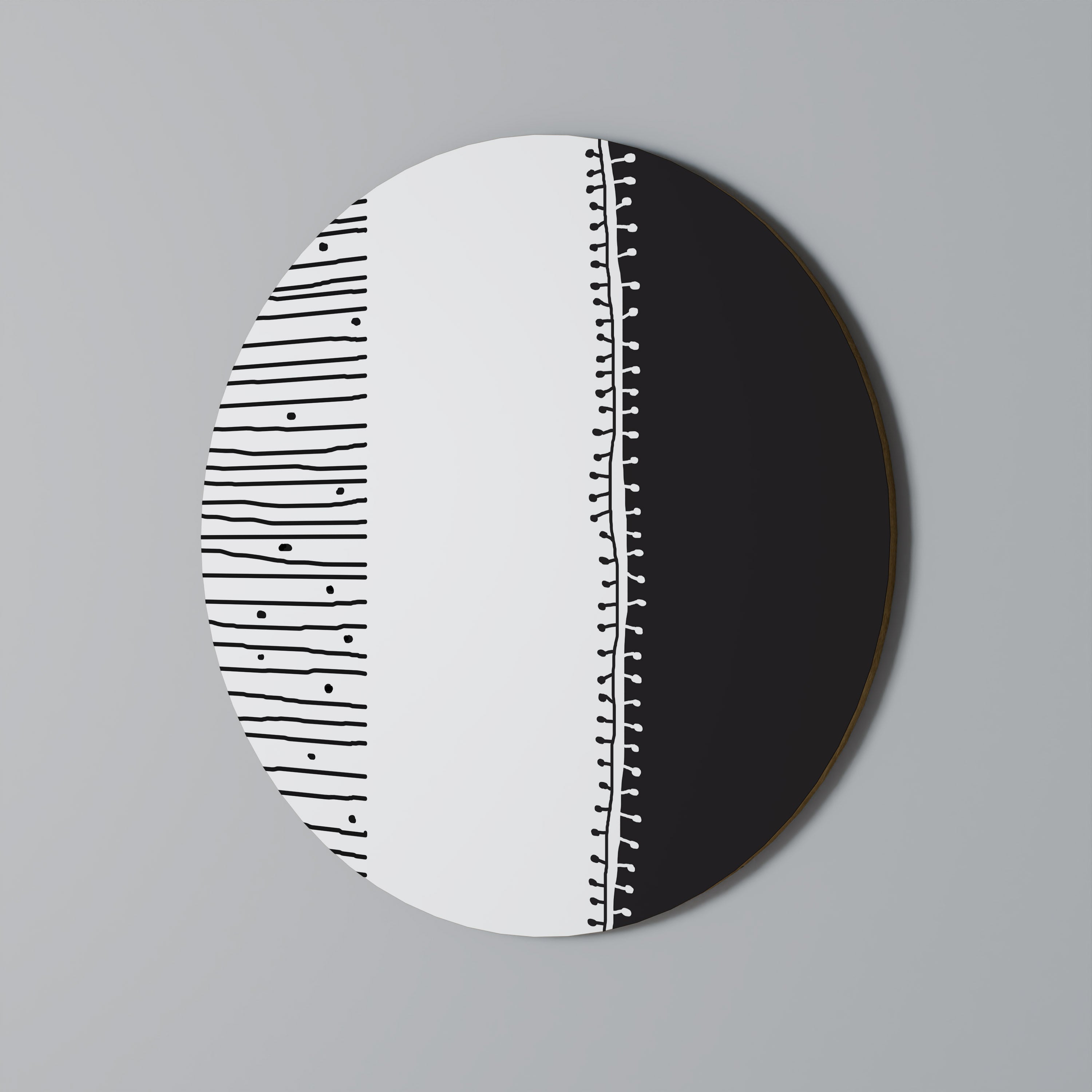 Στρογγυλή Τέχνη Τοίχου MONOCHROME MUSE
