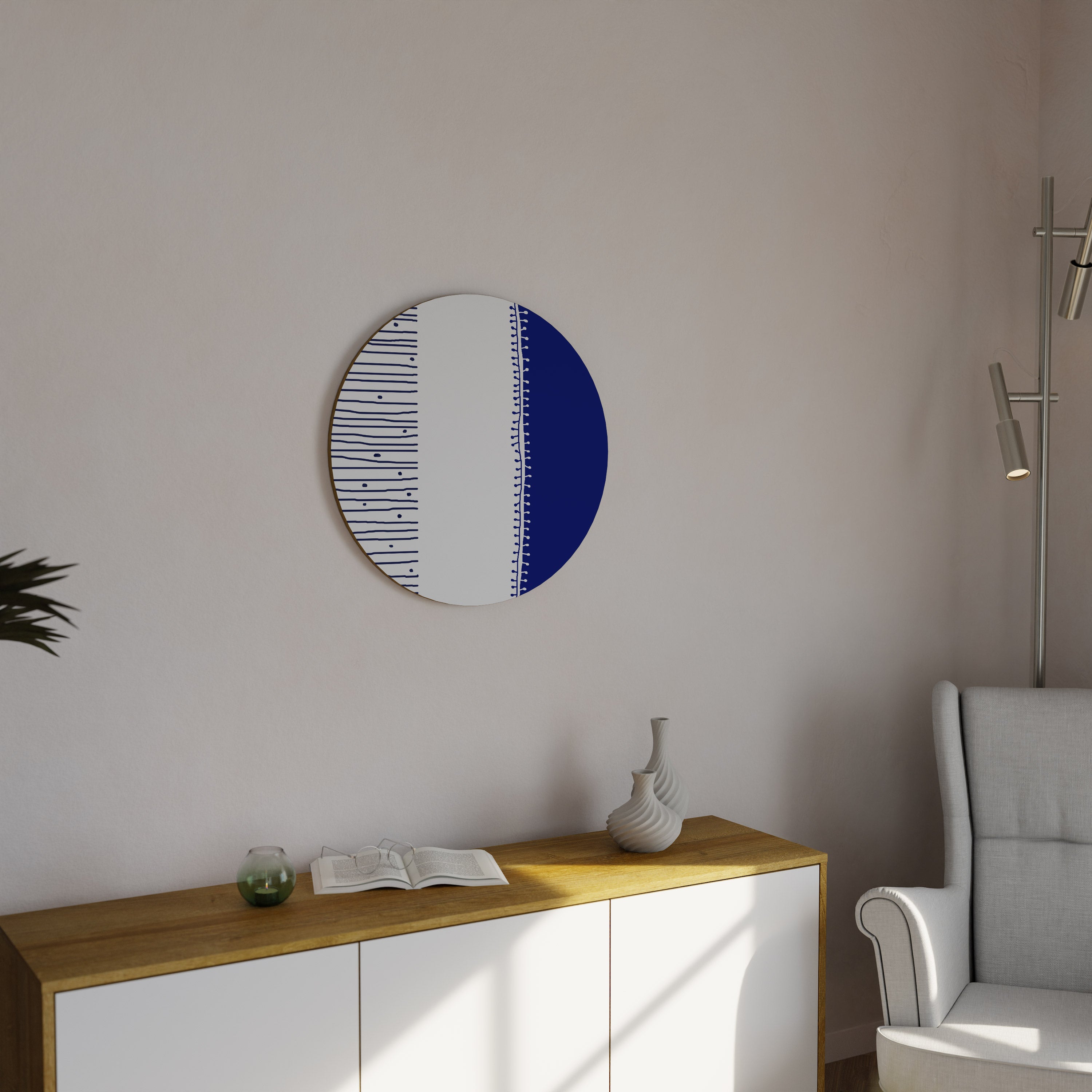 Στρογγυλή διακόσμηση τοίχου BLUE HARMONY DESIGN