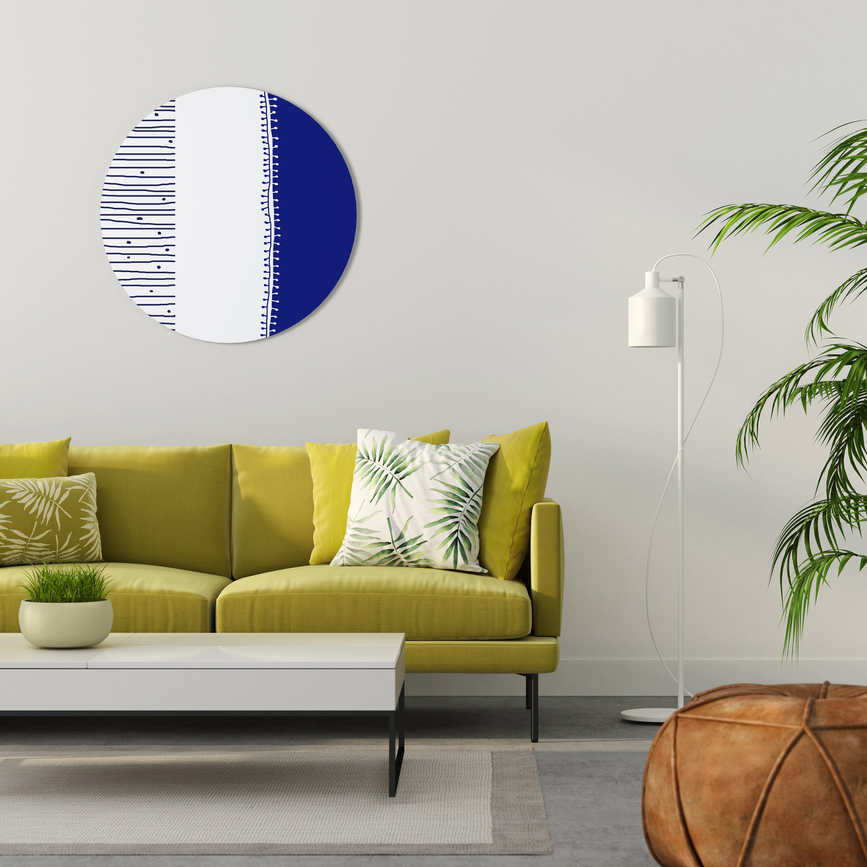 Στρογγυλή διακόσμηση τοίχου BLUE HARMONY DESIGN