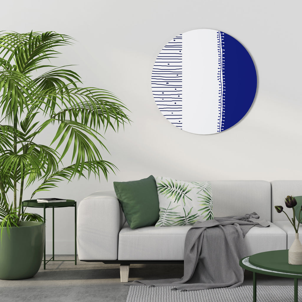 Στρογγυλή διακόσμηση τοίχου BLUE HARMONY DESIGN