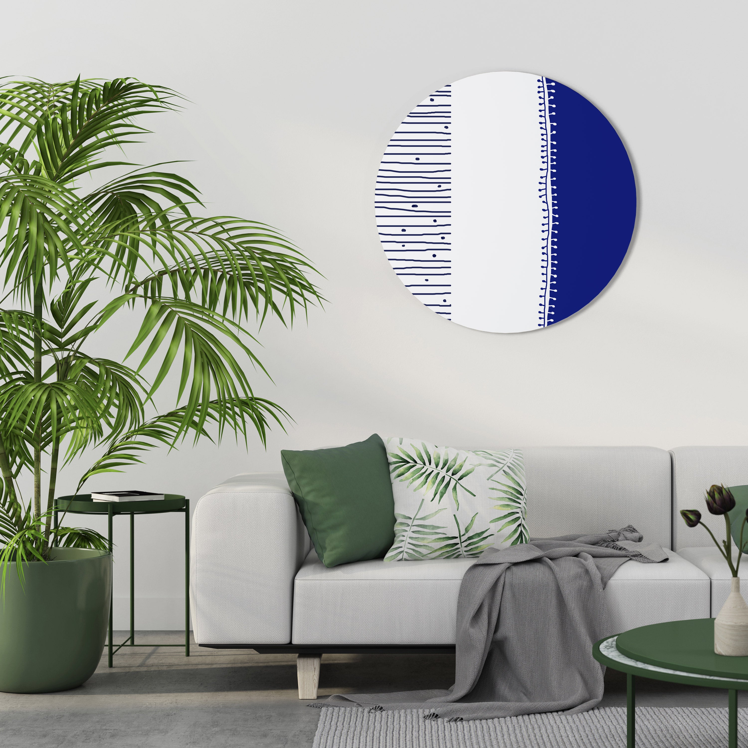 Στρογγυλή διακόσμηση τοίχου BLUE HARMONY DESIGN