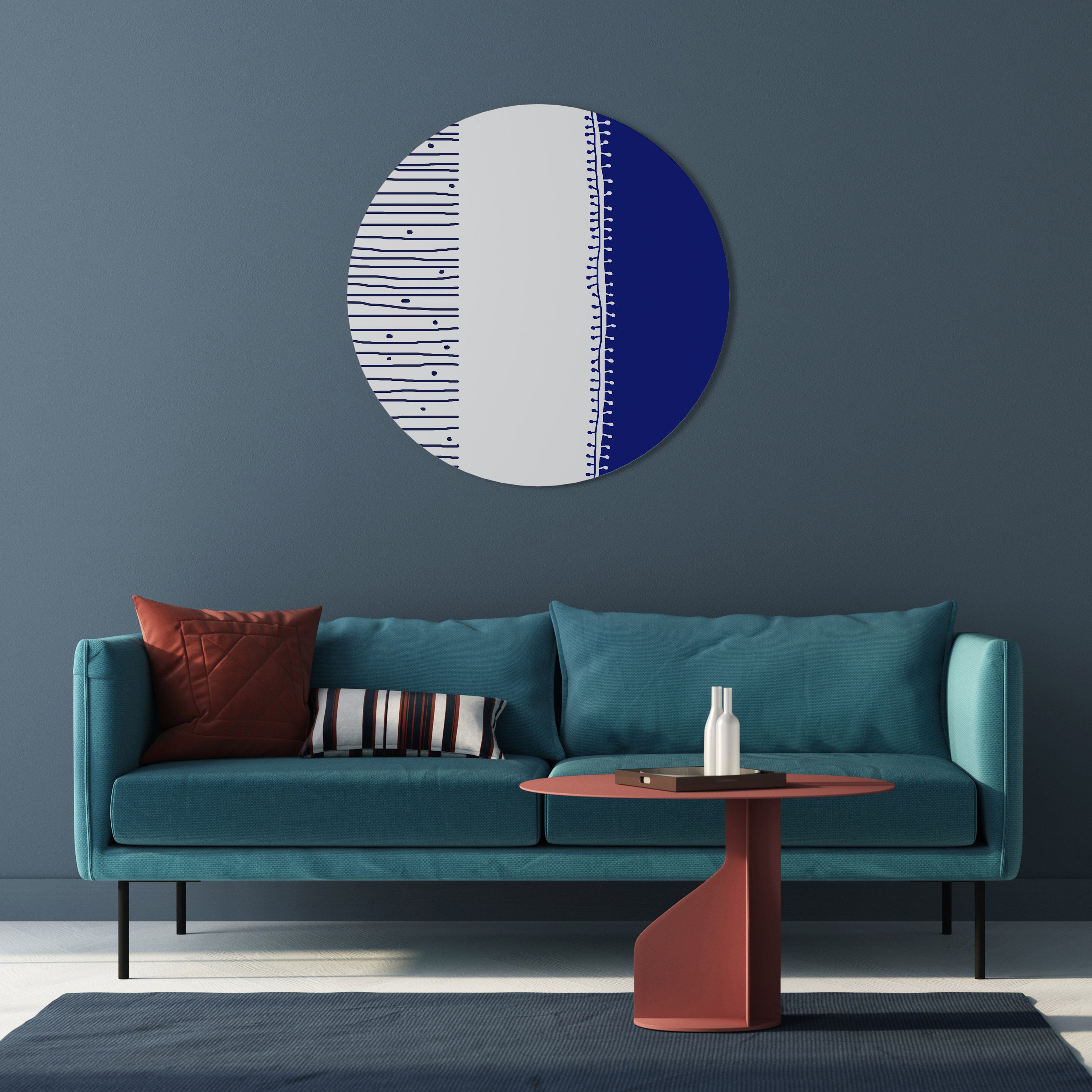 Στρογγυλή διακόσμηση τοίχου BLUE HARMONY DESIGN