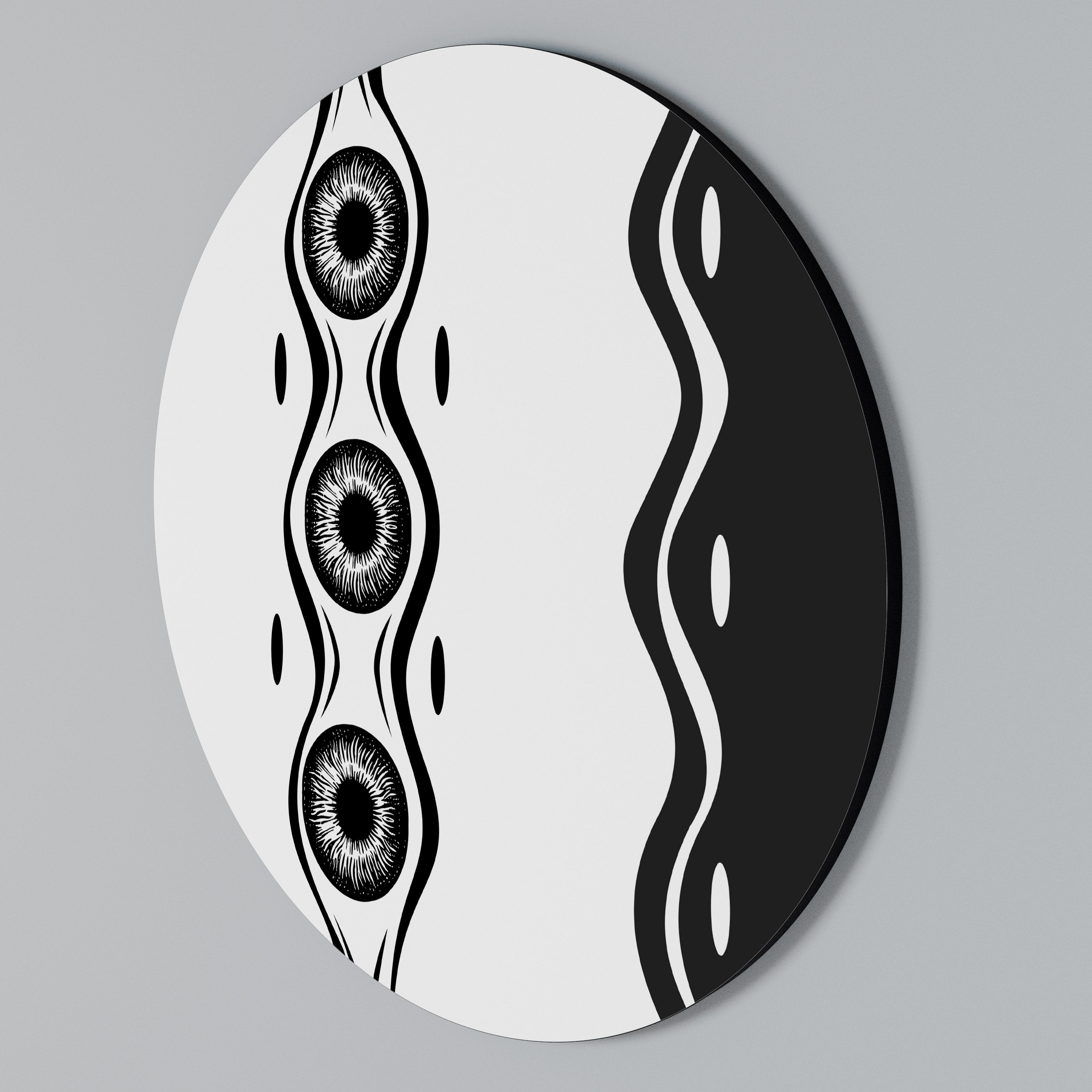 BOLD LINEAR DANCE Round Wall Art