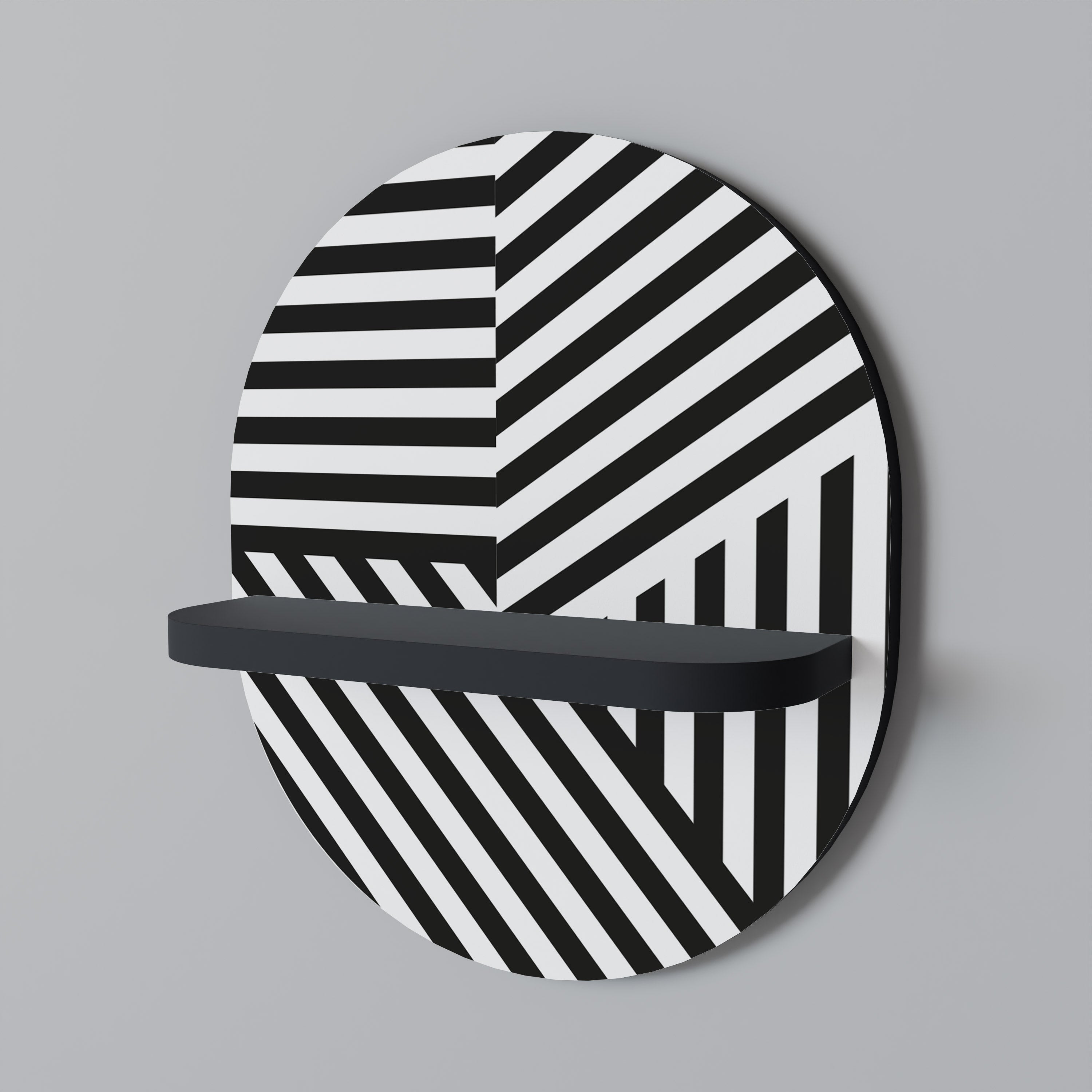 Οβάλ Ράφι LATTICE LINES σε Μαύρο Φινίρισμα