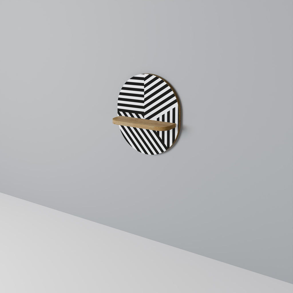 LATTICE LINES Οβάλ Ράφι Τέχνης σε Εφέ Δρυός