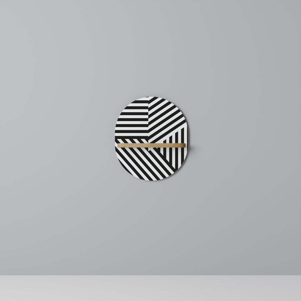 LATTICE LINES Οβάλ Ράφι Τέχνης σε Εφέ Δρυός
