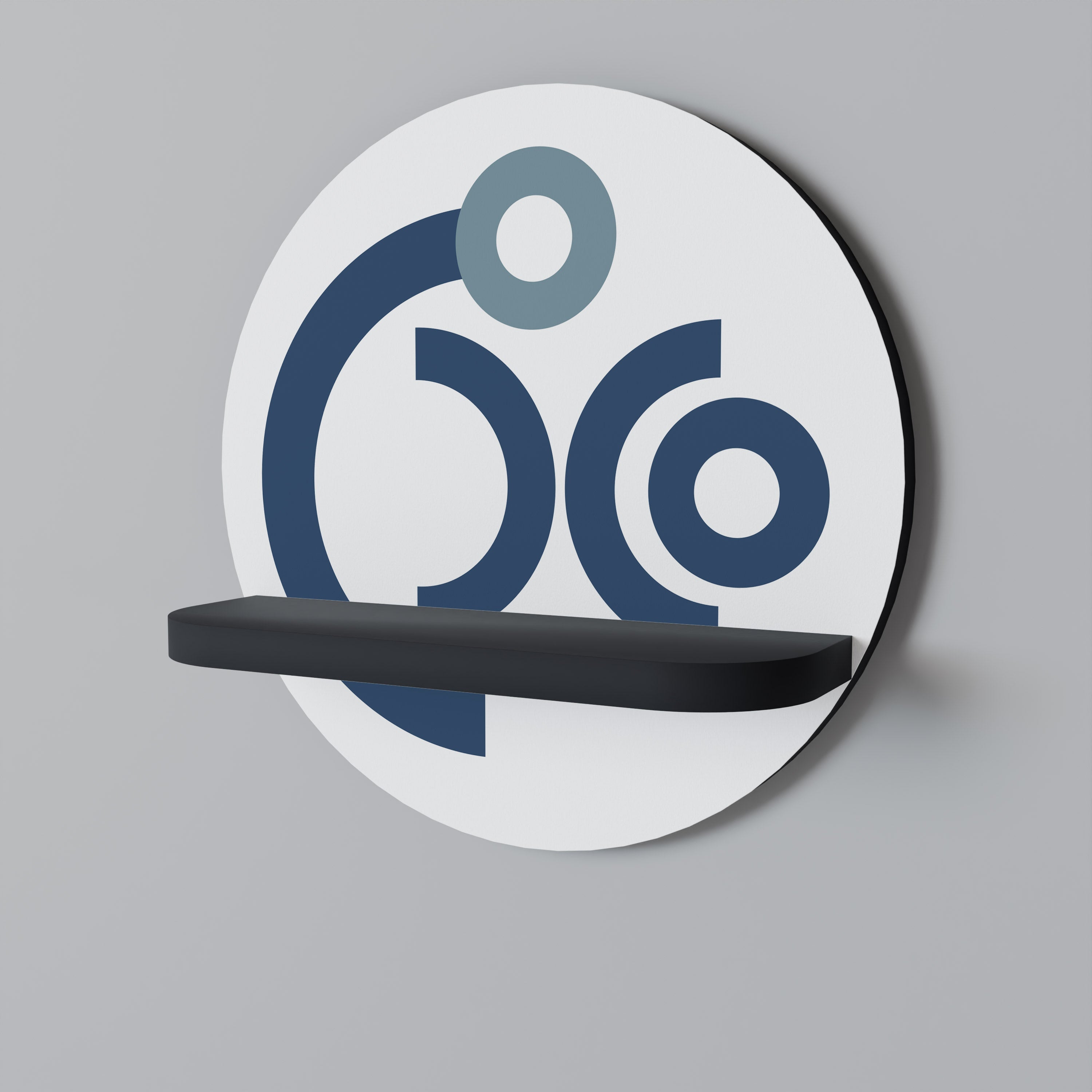 Στρογγυλό ράφι τέχνης ORB DESIGN σε μαύρο φινίρισμα