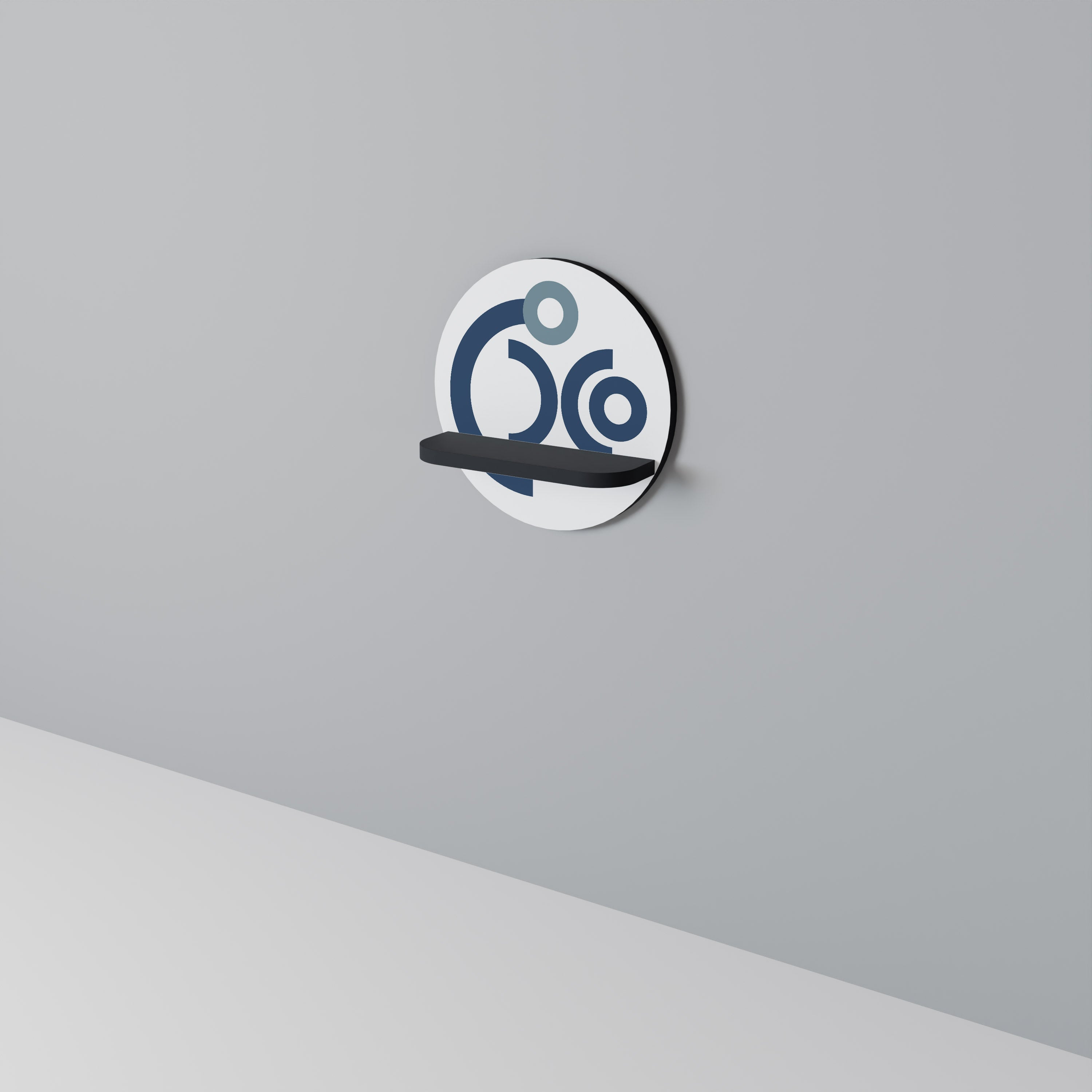 Στρογγυλό ράφι τέχνης ORB DESIGN σε μαύρο φινίρισμα