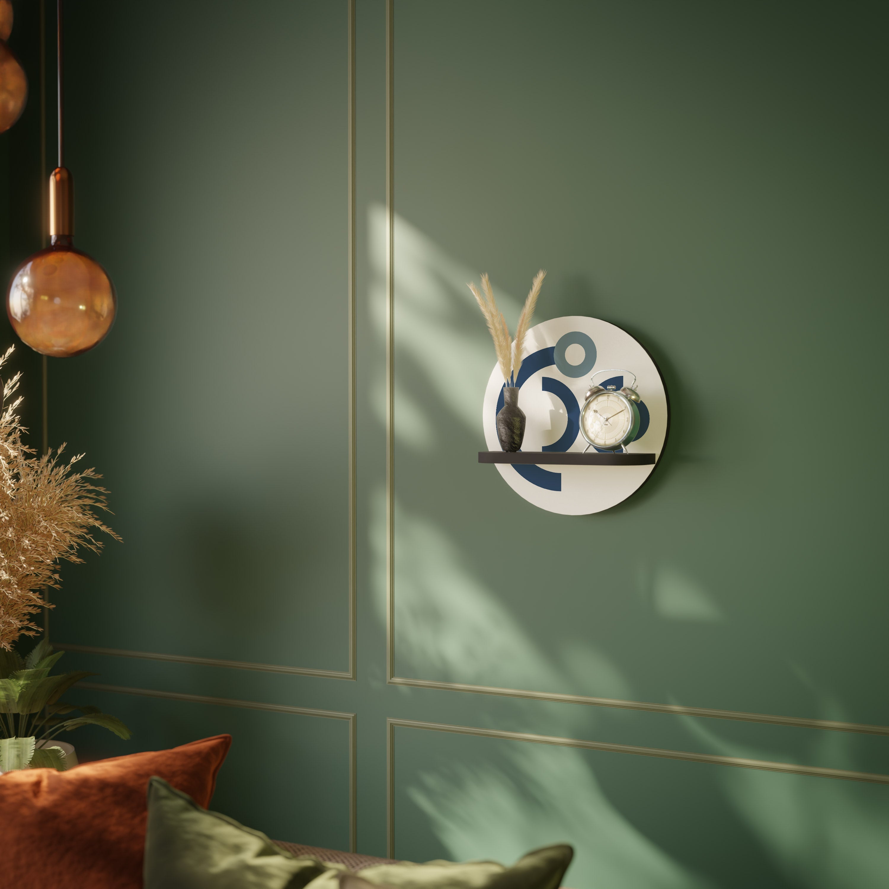 Στρογγυλό ράφι τέχνης ORB DESIGN σε μαύρο φινίρισμα
