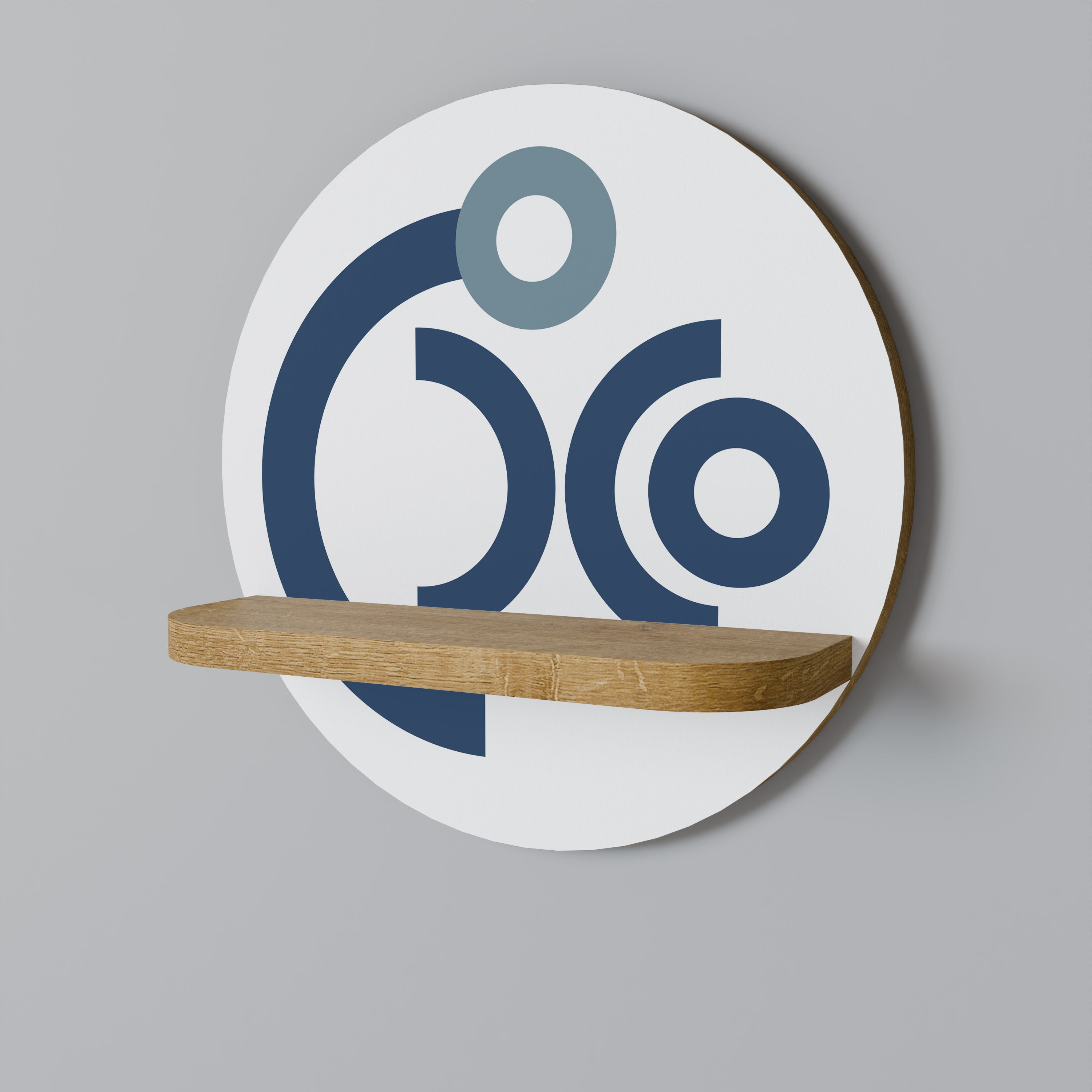 Στρογγυλό ράφι τέχνης ORB DESIGN σε όψη δρυός