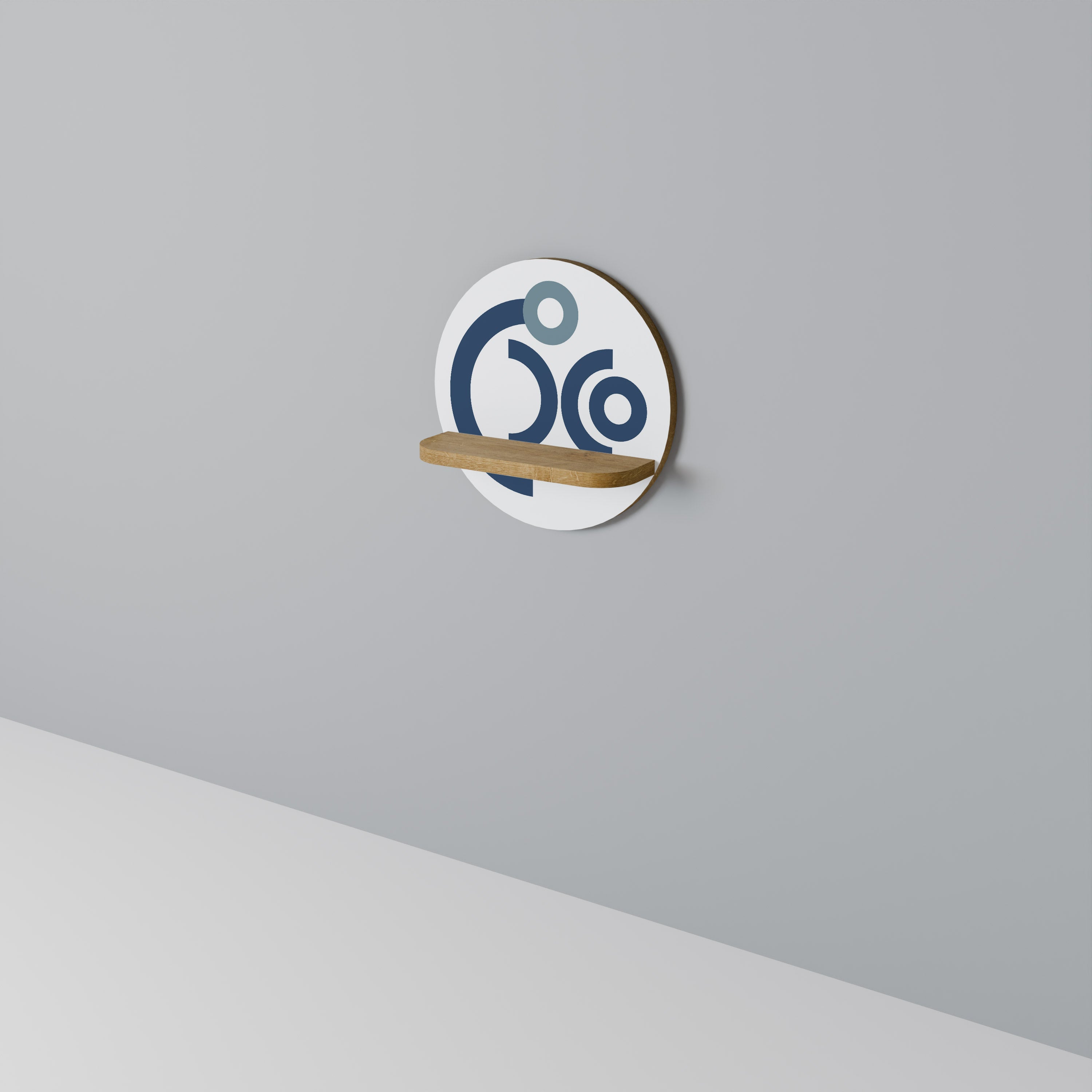 Στρογγυλό ράφι τέχνης ORB DESIGN σε όψη δρυός