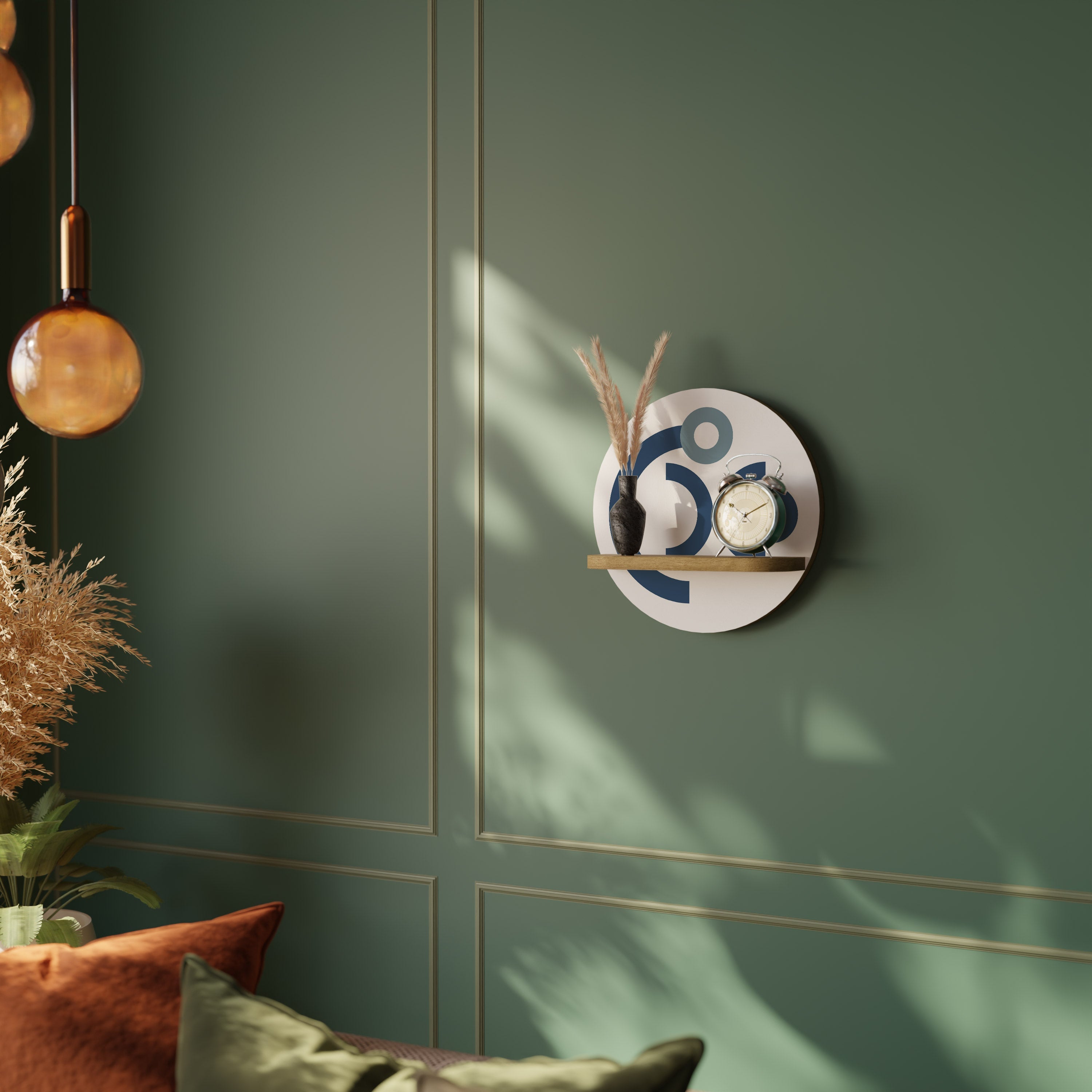 Στρογγυλό ράφι τέχνης ORB DESIGN σε όψη δρυός