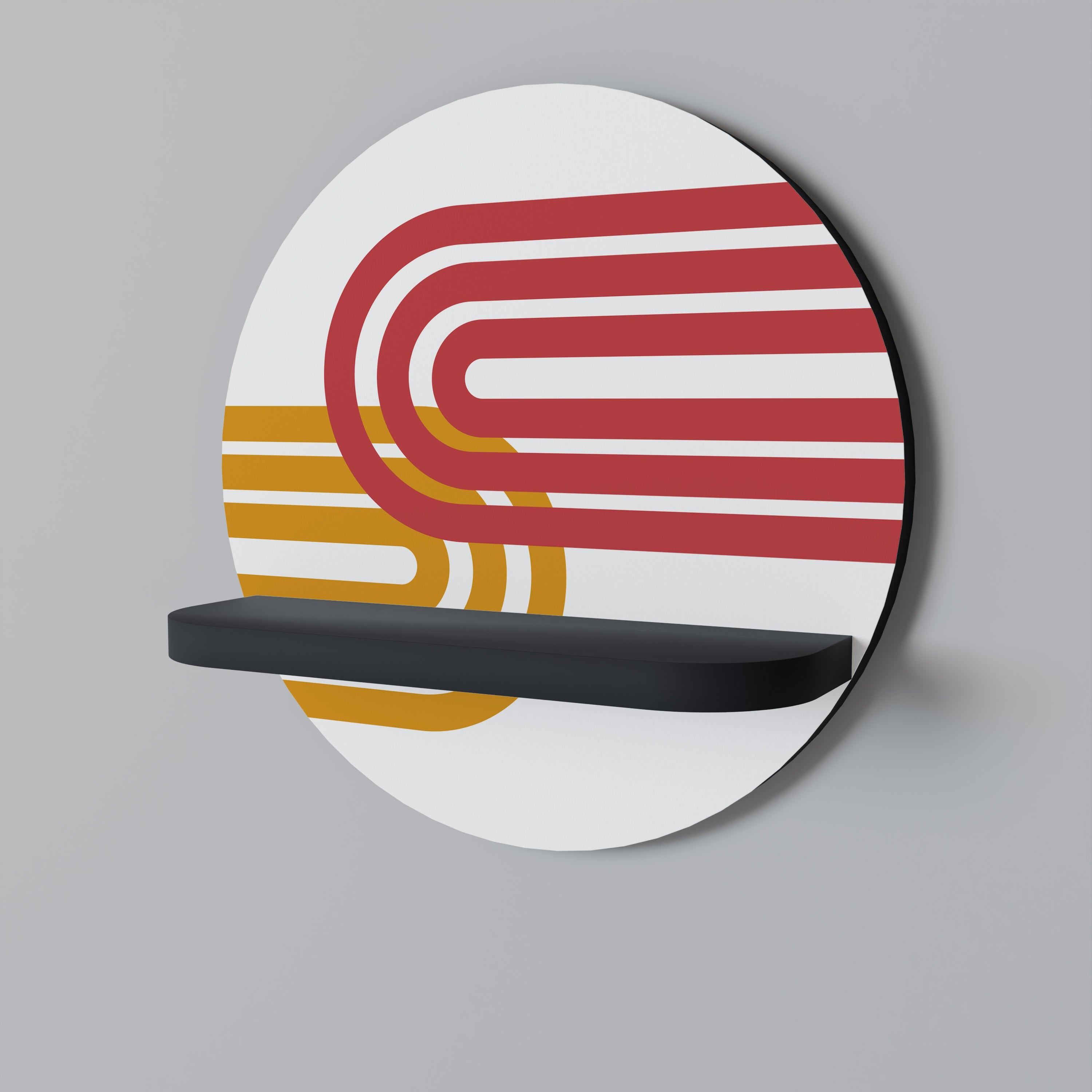 Στρογγυλό ράφι τέχνης CIRCLELINE DECOR σε μαύρο φινίρισμα