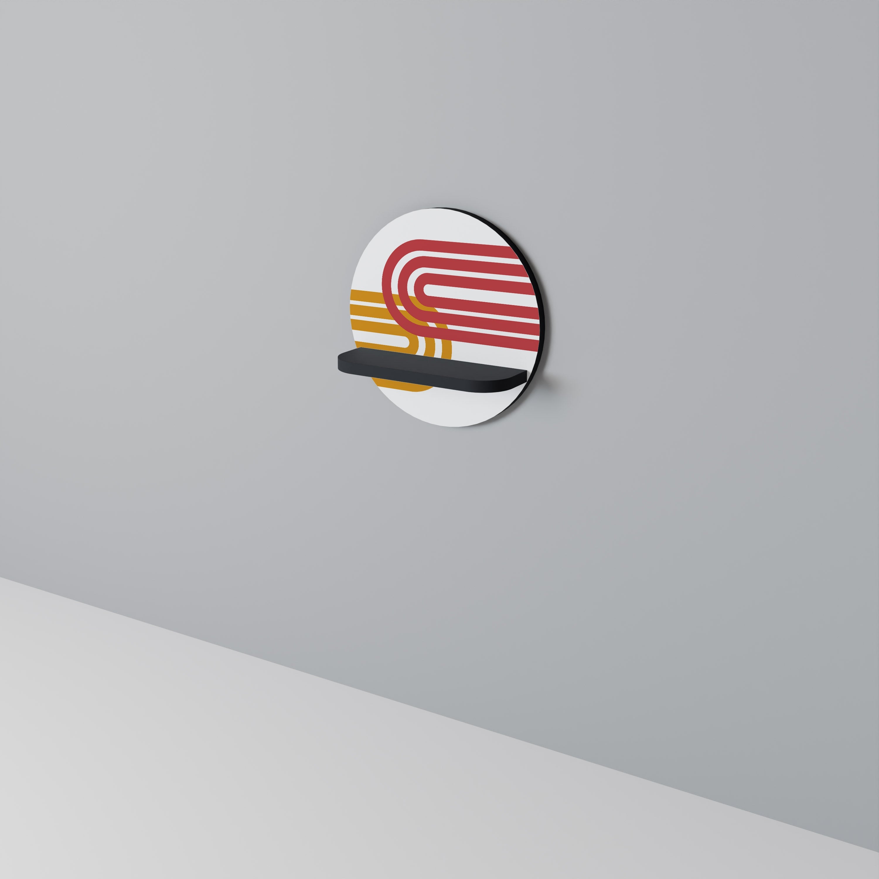 Στρογγυλό ράφι τέχνης CIRCLELINE DECOR σε μαύρο φινίρισμα