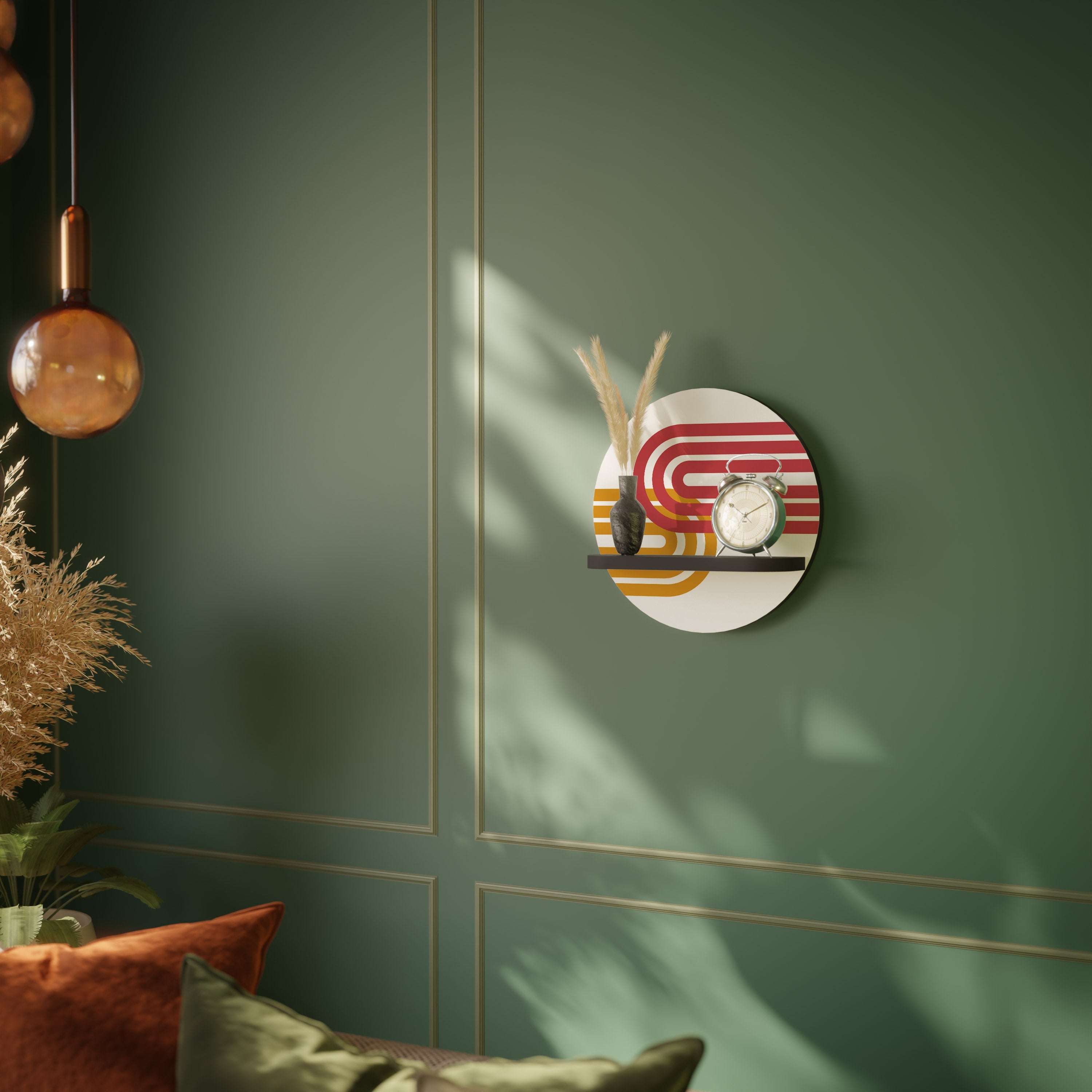 Στρογγυλό ράφι τέχνης CIRCLELINE DECOR σε μαύρο φινίρισμα