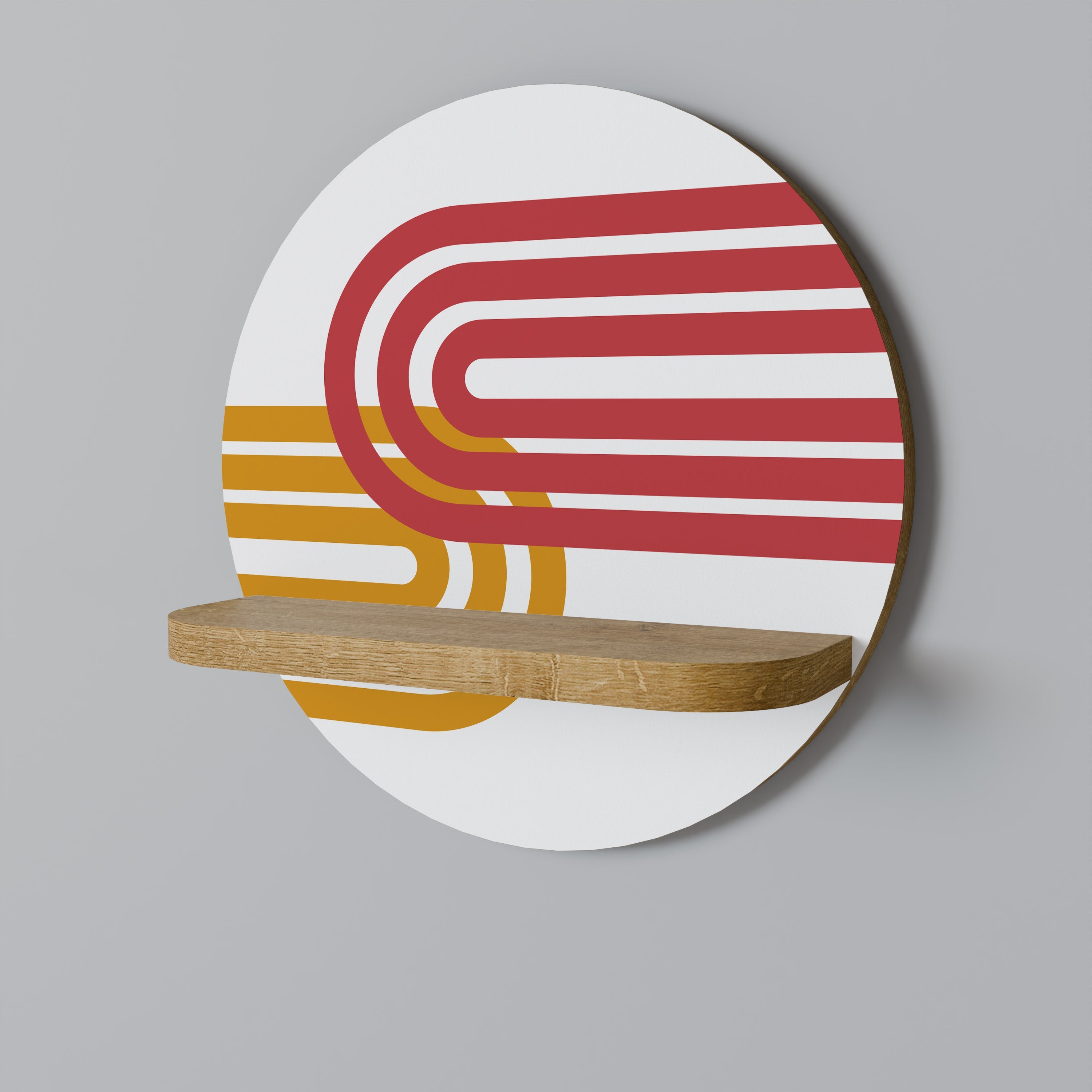 Στρογγυλό ράφι τέχνης CIRCLELINE DECOR σε όψη δρυός