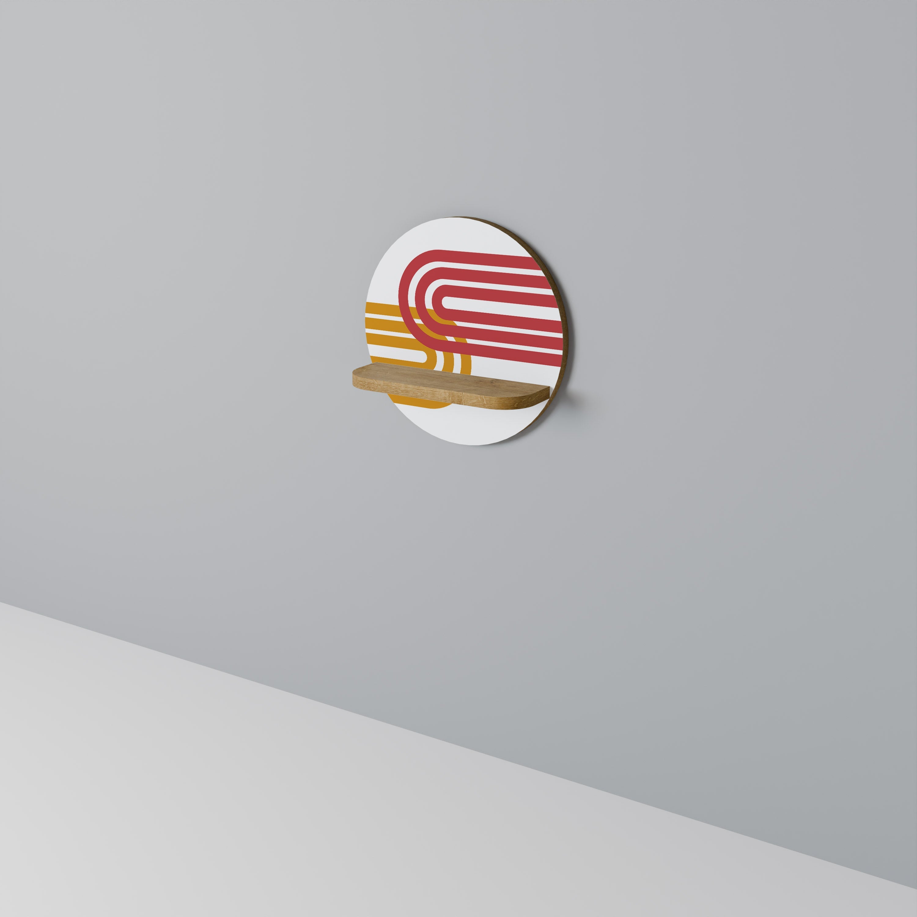 Στρογγυλό ράφι τέχνης CIRCLELINE DECOR σε όψη δρυός