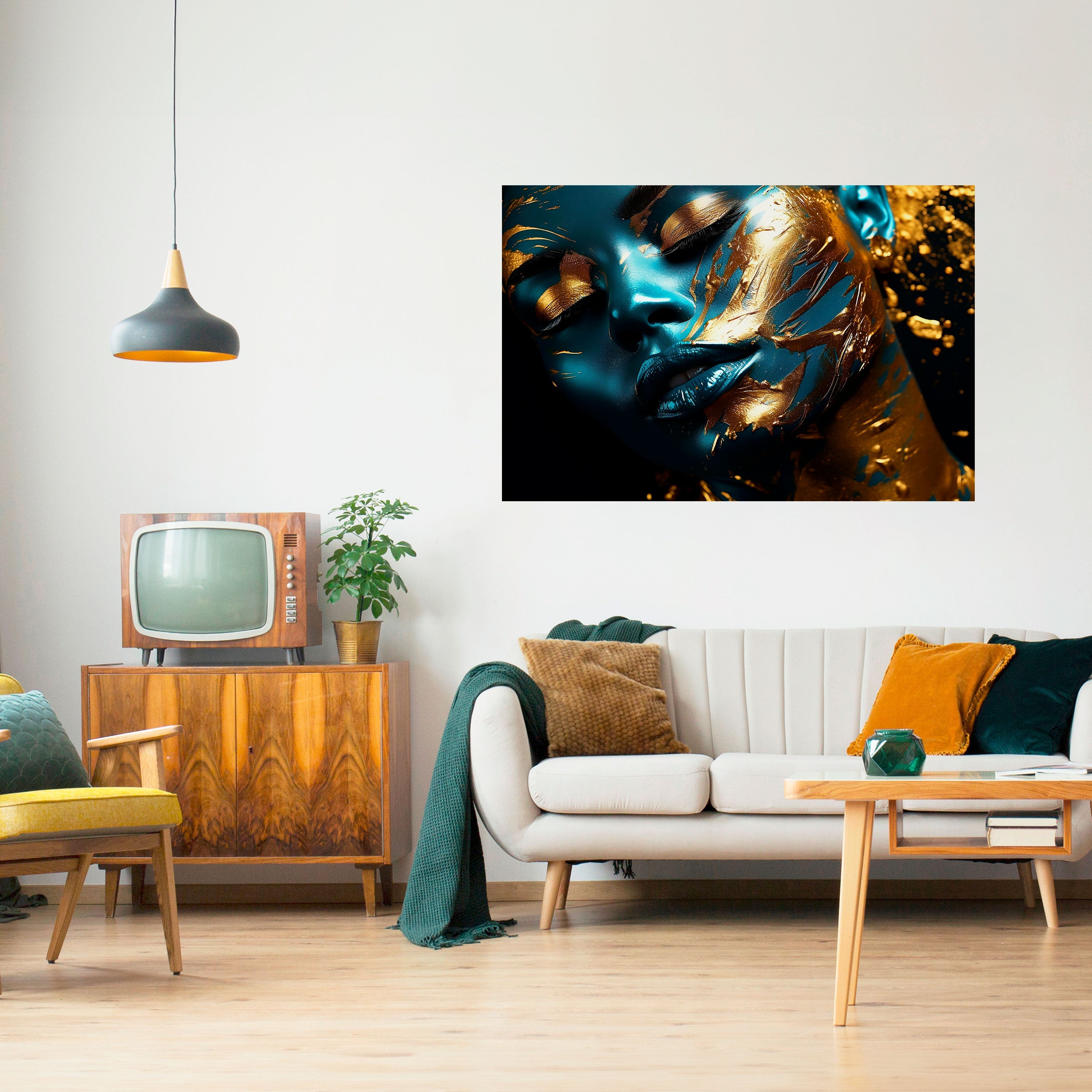 GOLDEN SERENITY Οριζόντια αφίσα με κολλητική ταινία