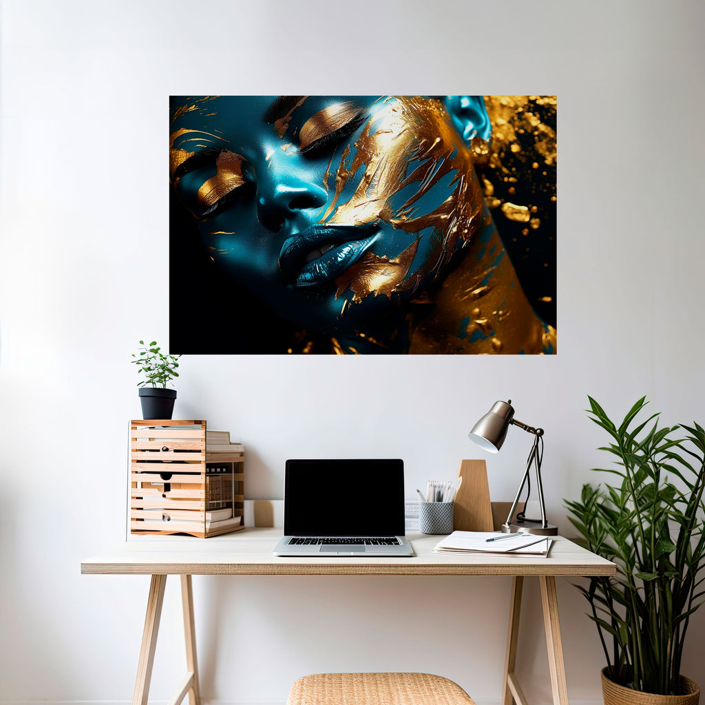 GOLDEN SERENITY Οριζόντια αφίσα με κολλητική ταινία