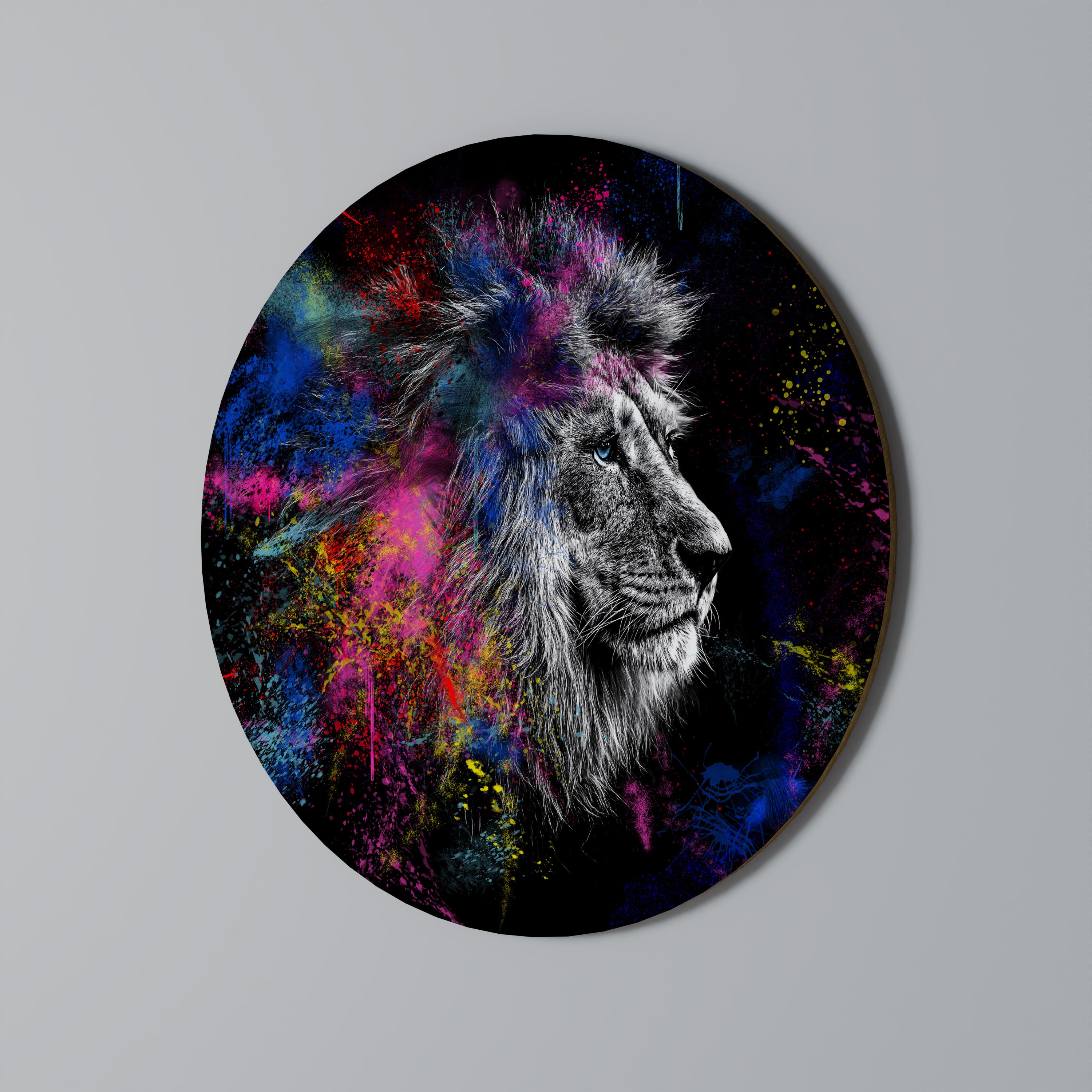 LION ARTISTRY Στρογγυλή Τέχνη Τοίχου
