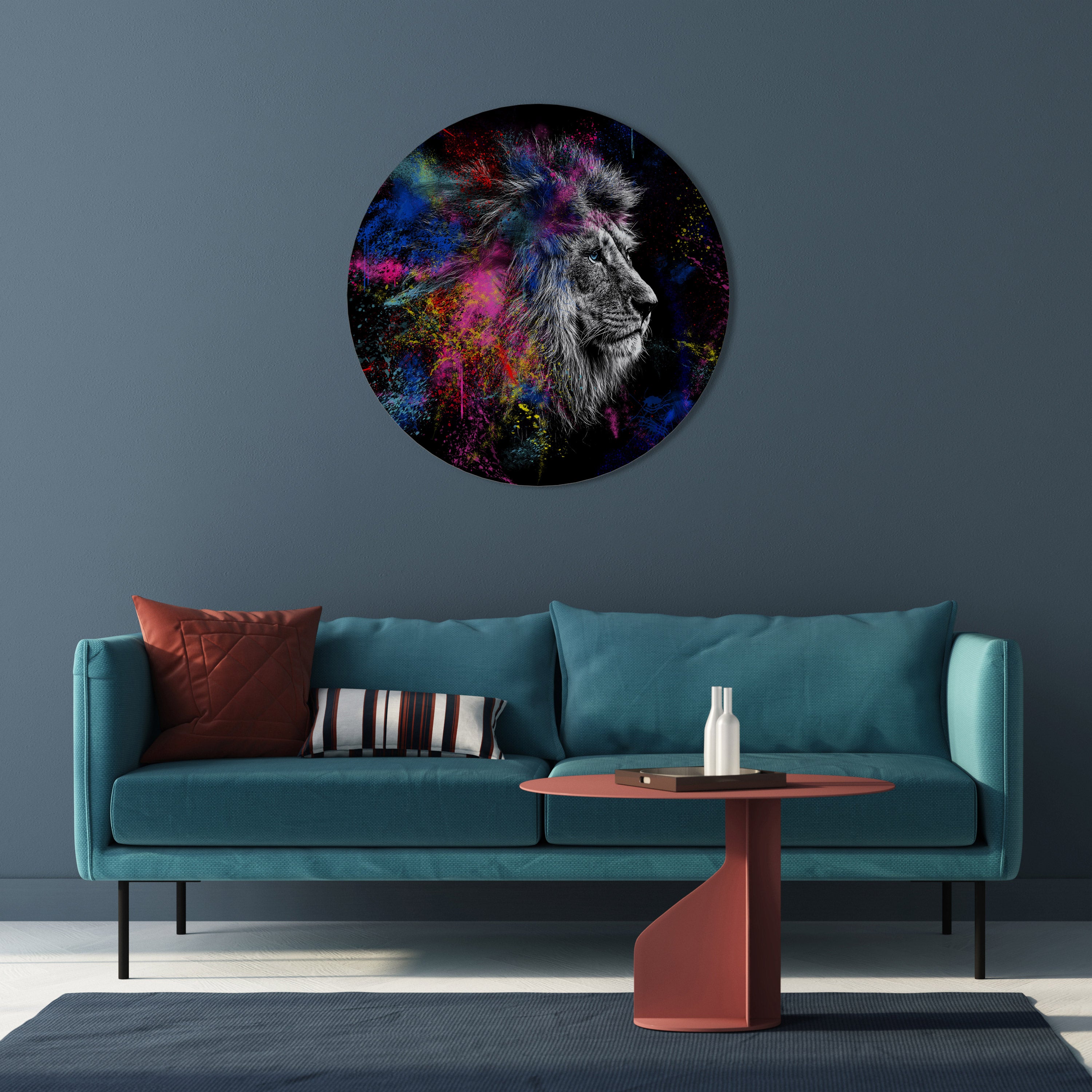 LION ARTISTRY Στρογγυλή Τέχνη Τοίχου