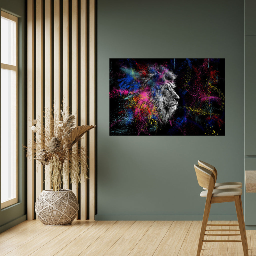 LION ARTISTRY Αφίσα με οριζόντια σχεδίαση και κολλητική ταινία