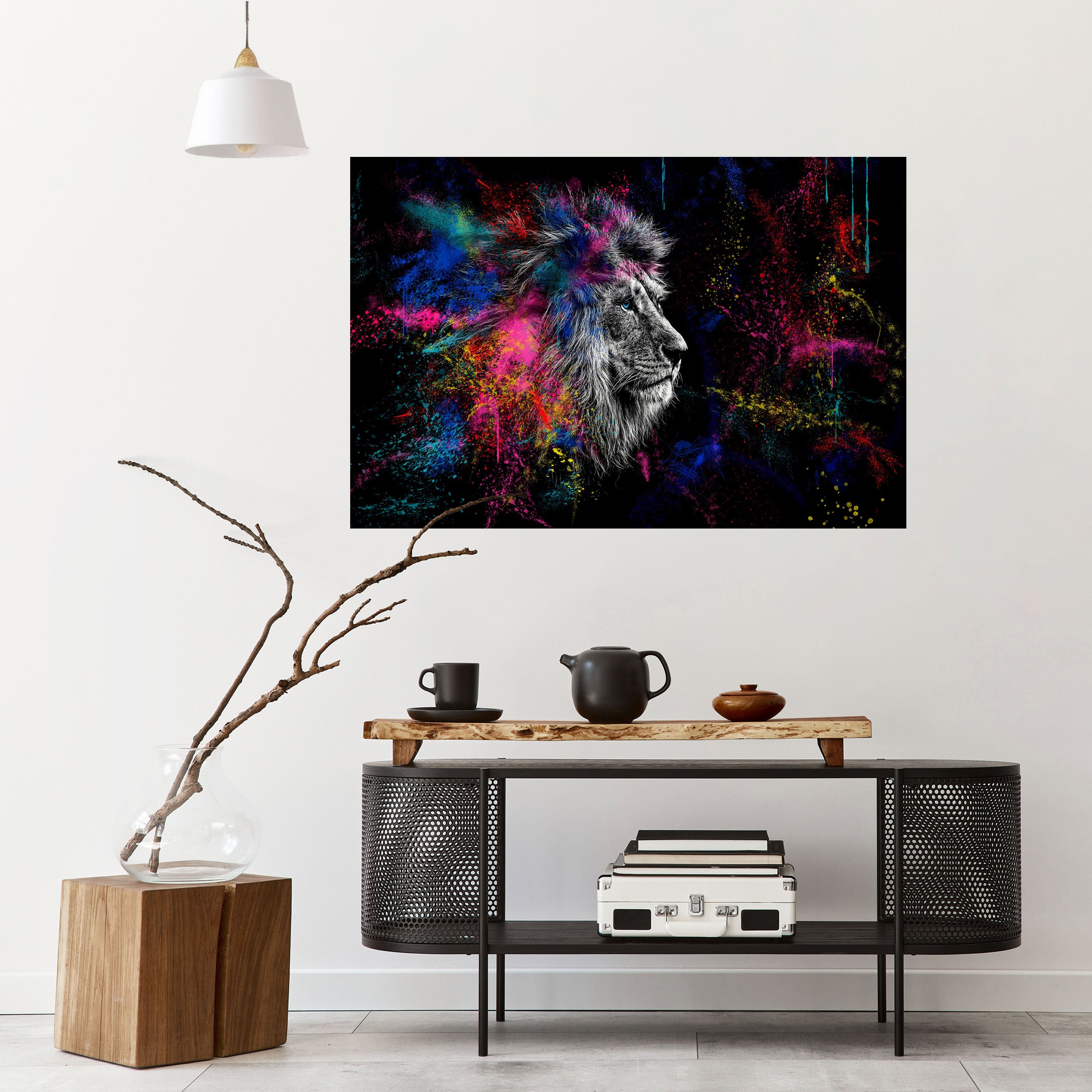 LION ARTISTRY Αφίσα με οριζόντια σχεδίαση και κολλητική ταινία