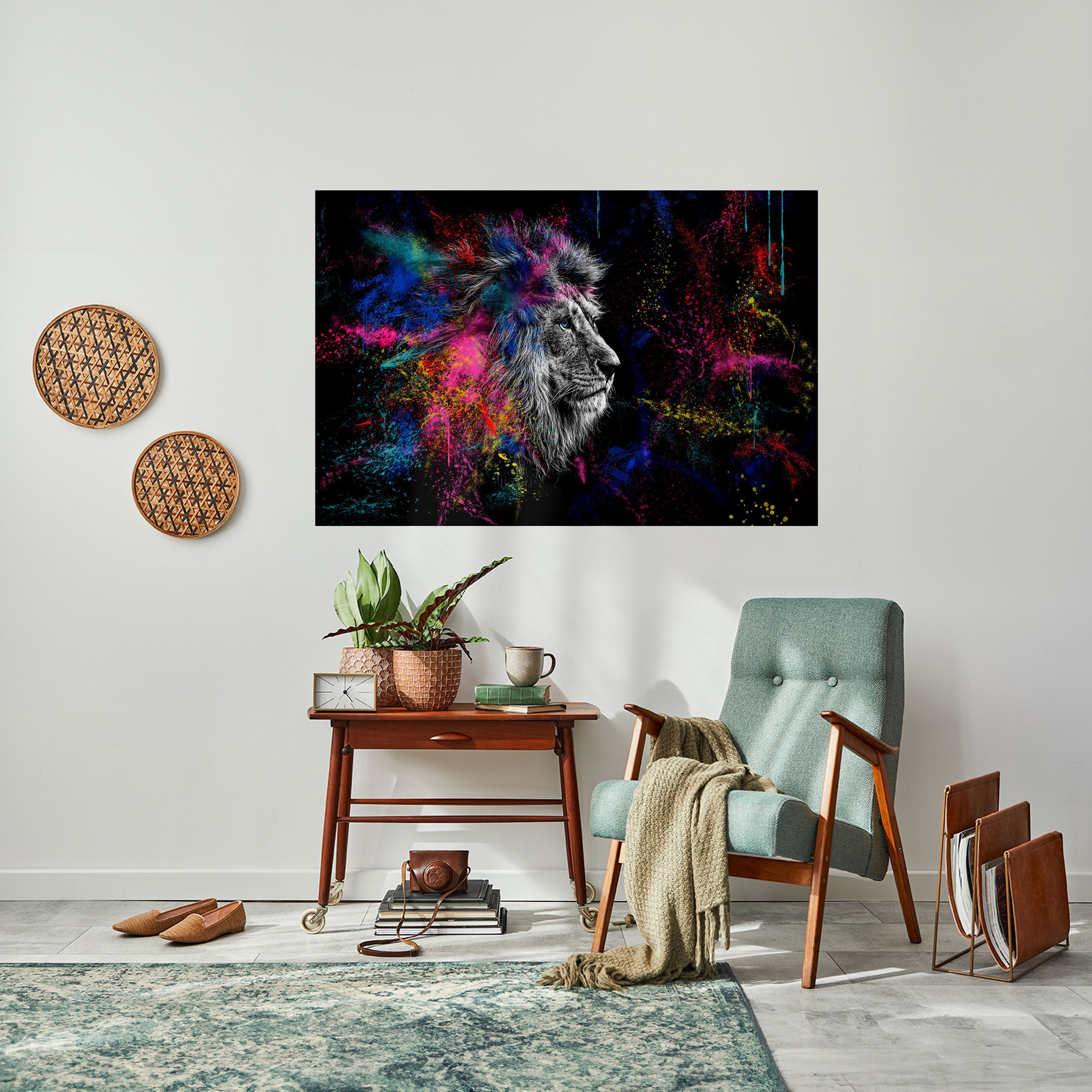 LION ARTISTRY Αφίσα με οριζόντια σχεδίαση και κολλητική ταινία