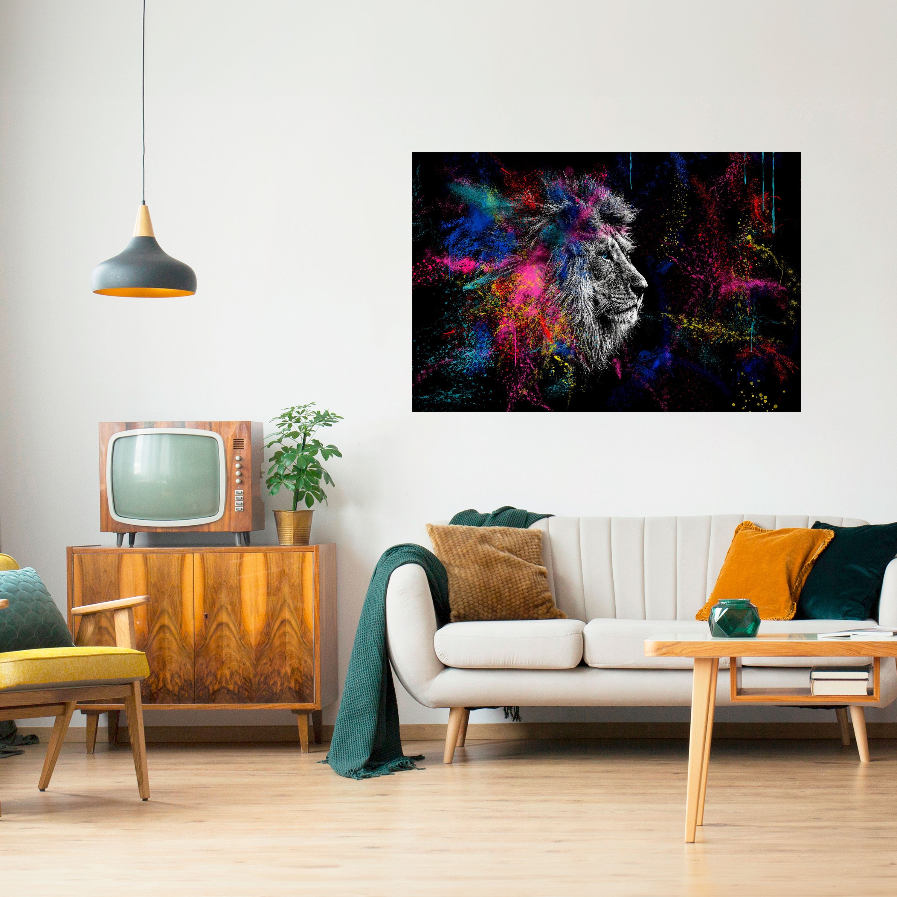 LION ARTISTRY Αφίσα με οριζόντια σχεδίαση και κολλητική ταινία