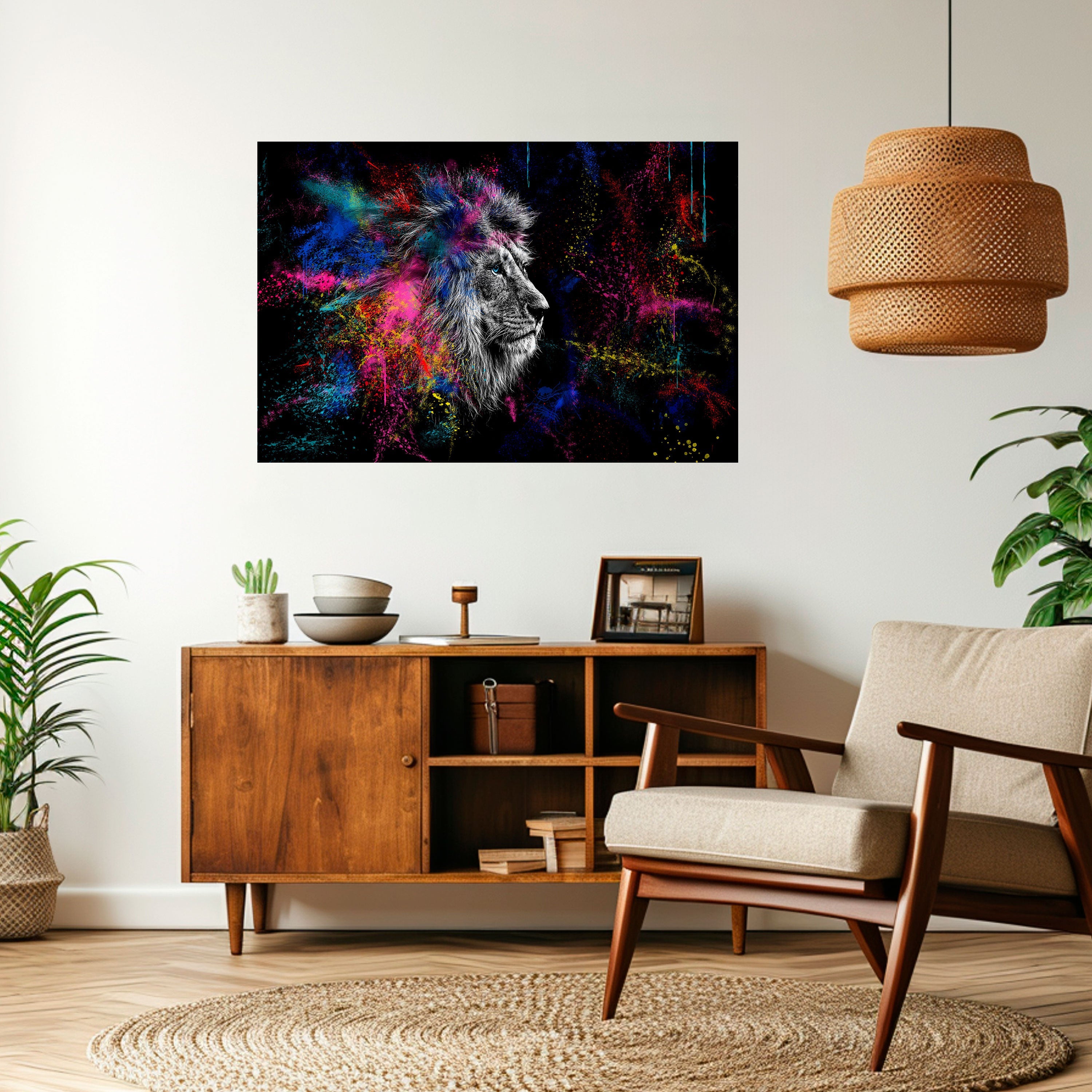 LION ARTISTRY Αφίσα με οριζόντια σχεδίαση και κολλητική ταινία