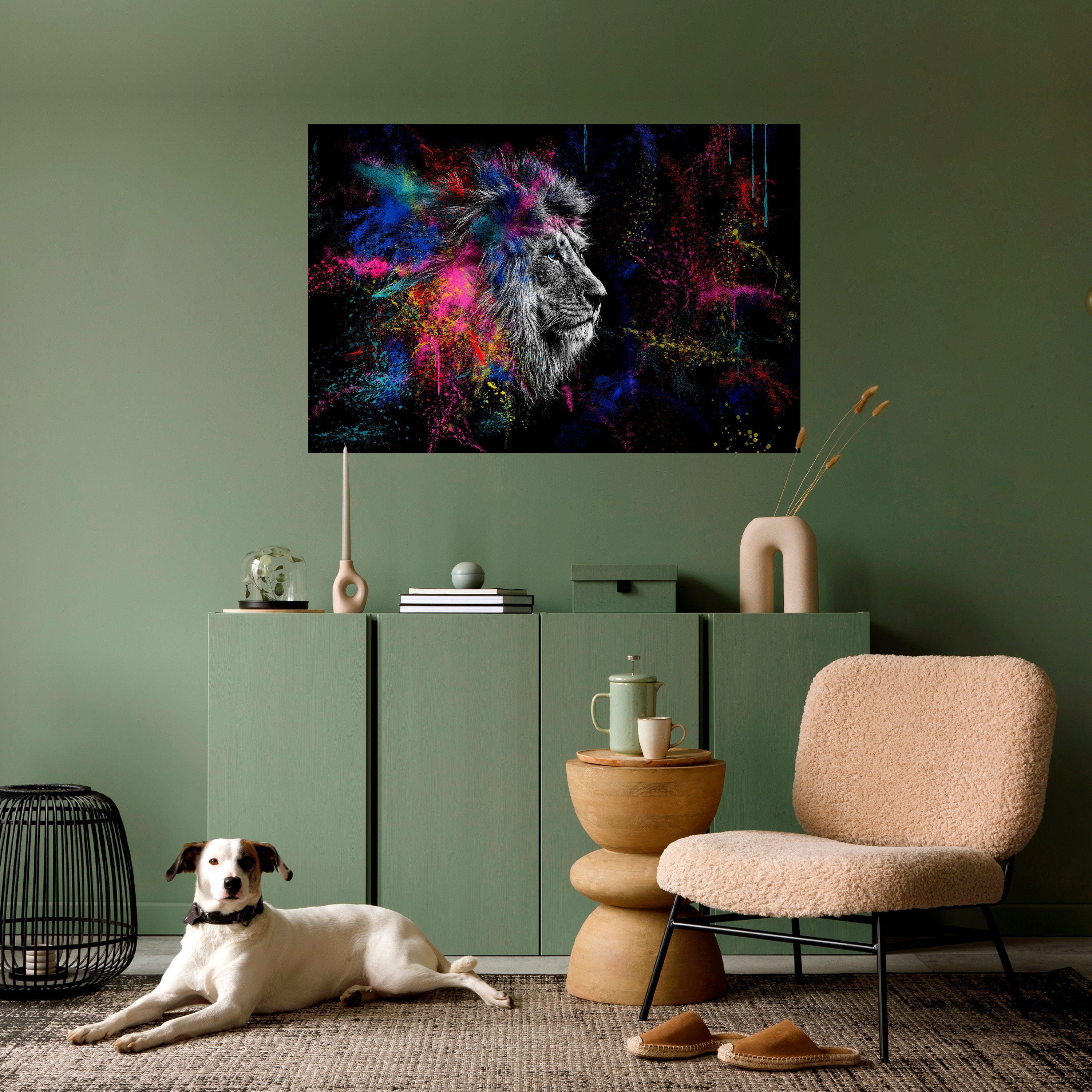 LION ARTISTRY Αφίσα με οριζόντια σχεδίαση και κολλητική ταινία