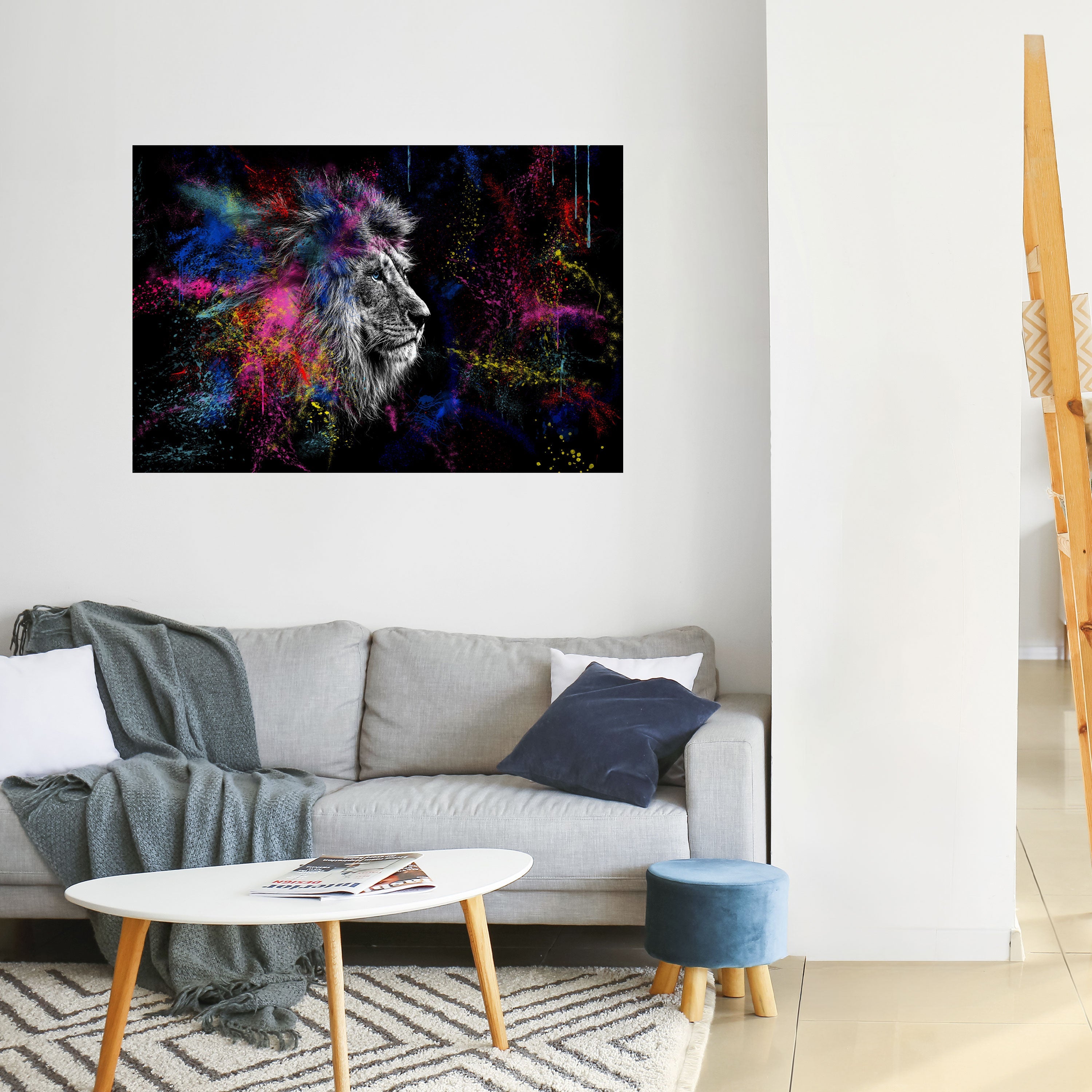 LION ARTISTRY Αφίσα με οριζόντια σχεδίαση και κολλητική ταινία