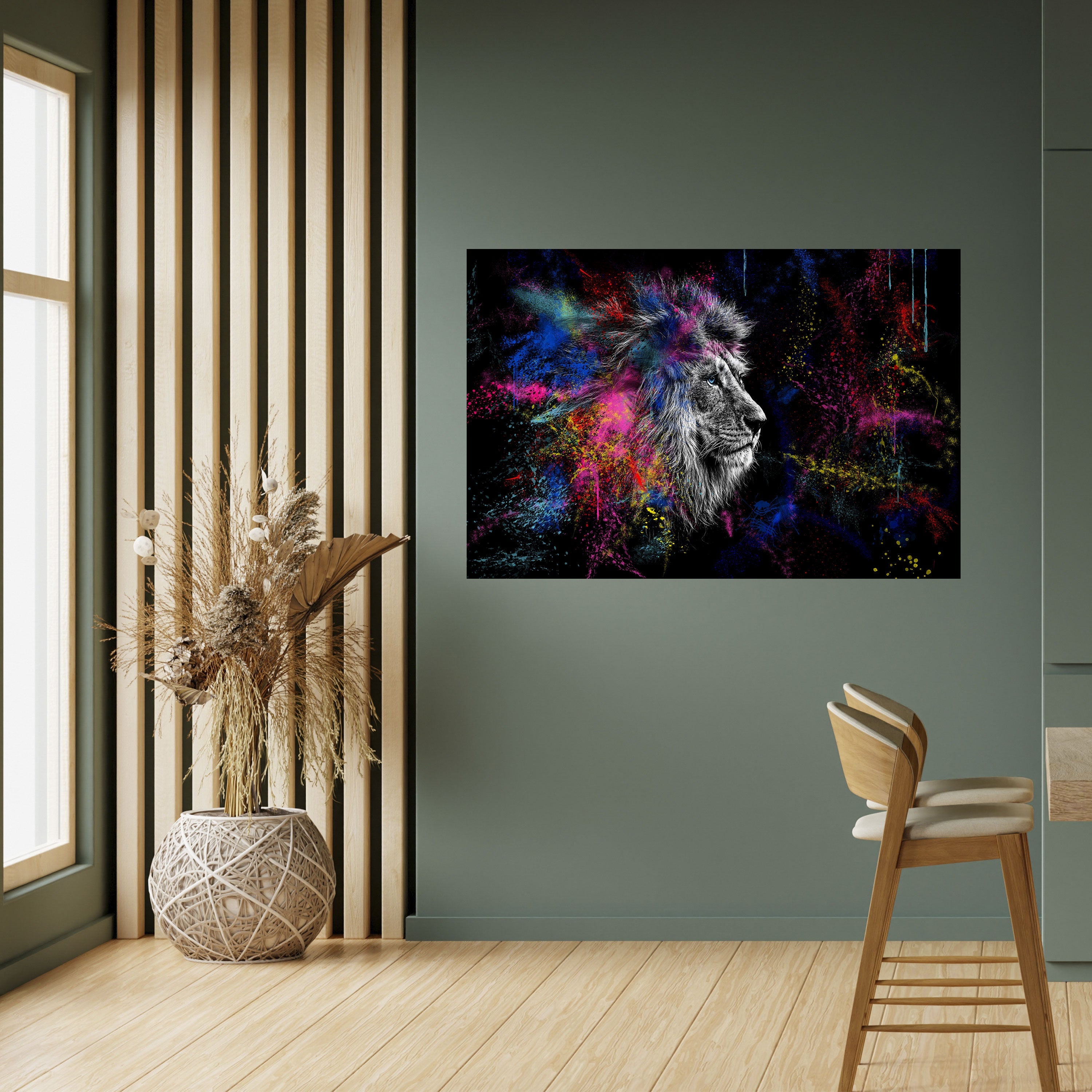 LION ARTISTRY Αφίσα με οριζόντια σχεδίαση και κολλητική ταινία