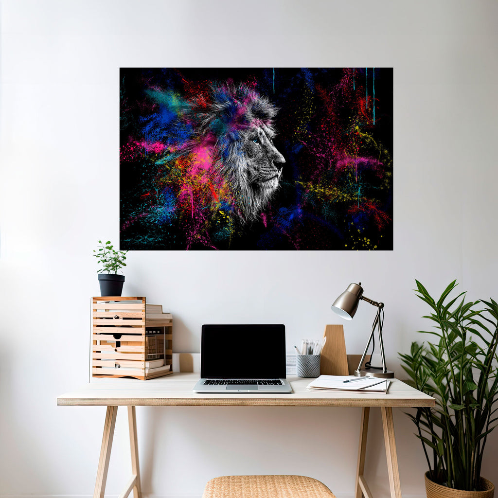 LION ARTISTRY Αφίσα με οριζόντια σχεδίαση και κολλητική ταινία
