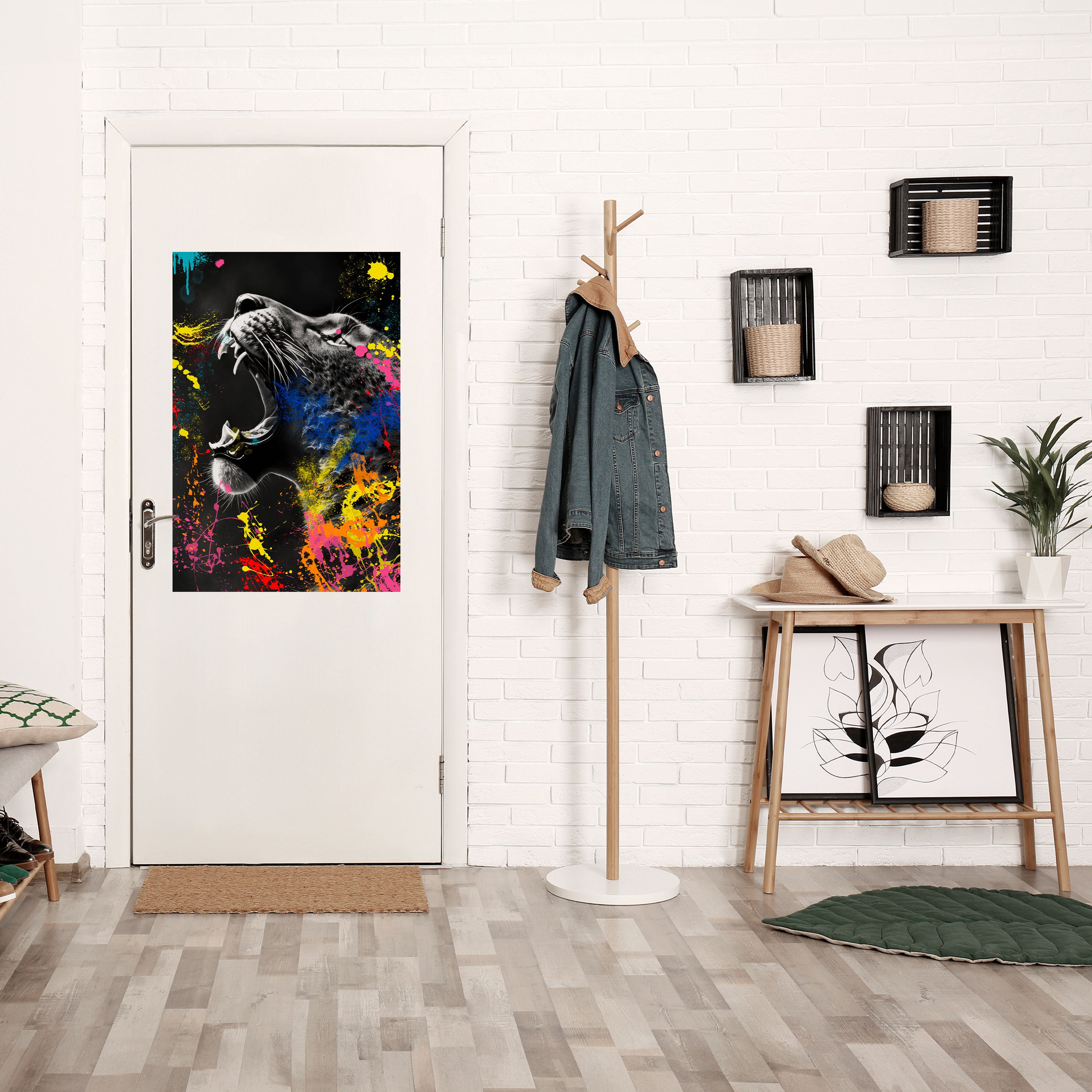 LEOPARD ARTISTRY Peel and Stick Vertical Poster