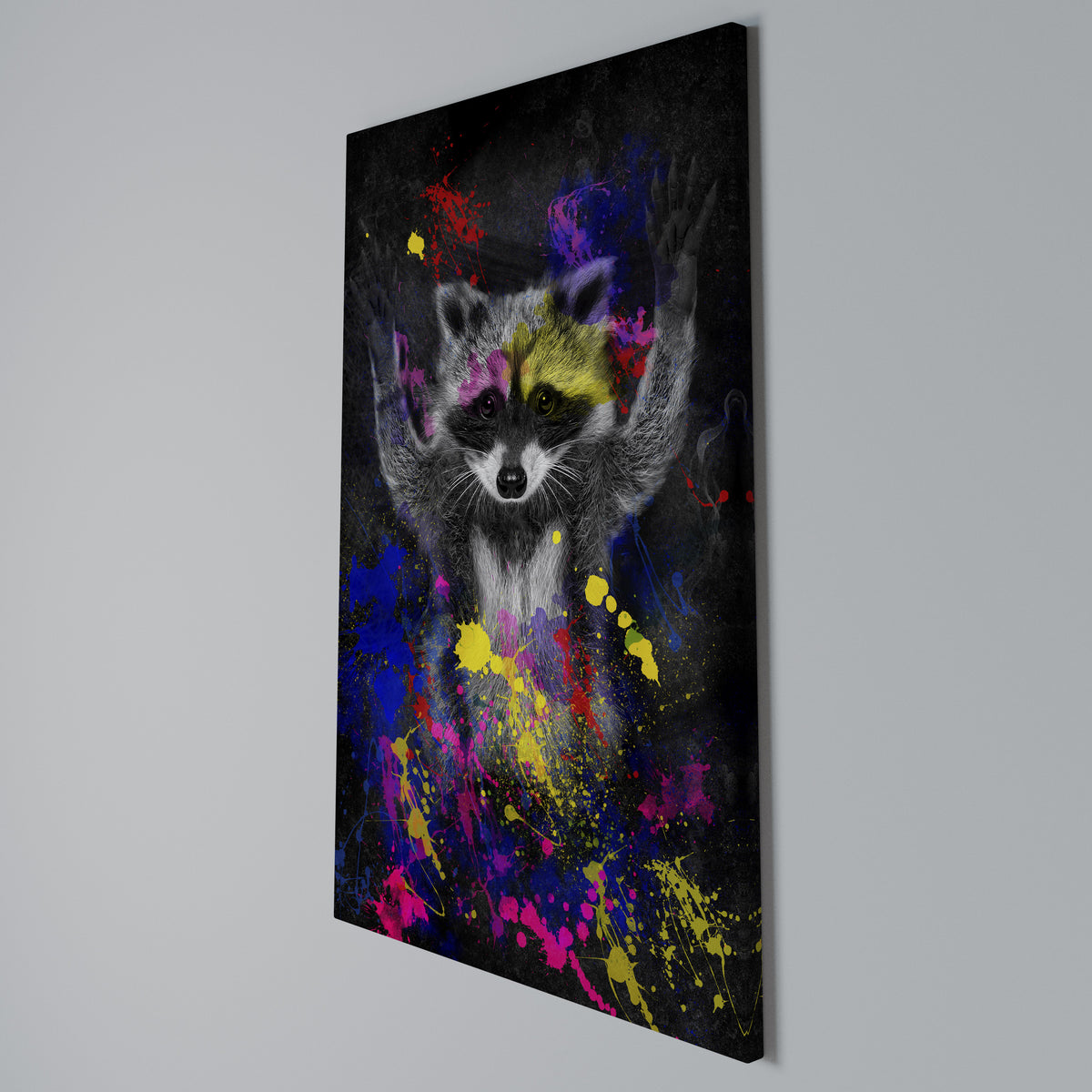 RACCOON ARTISTRY Κατακόρυφος Πίνακας σε Καμβά