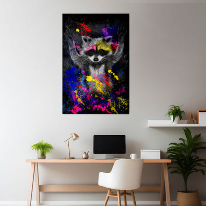 RACCOON ARTISTRY Κατακόρυφος Πίνακας σε Καμβά