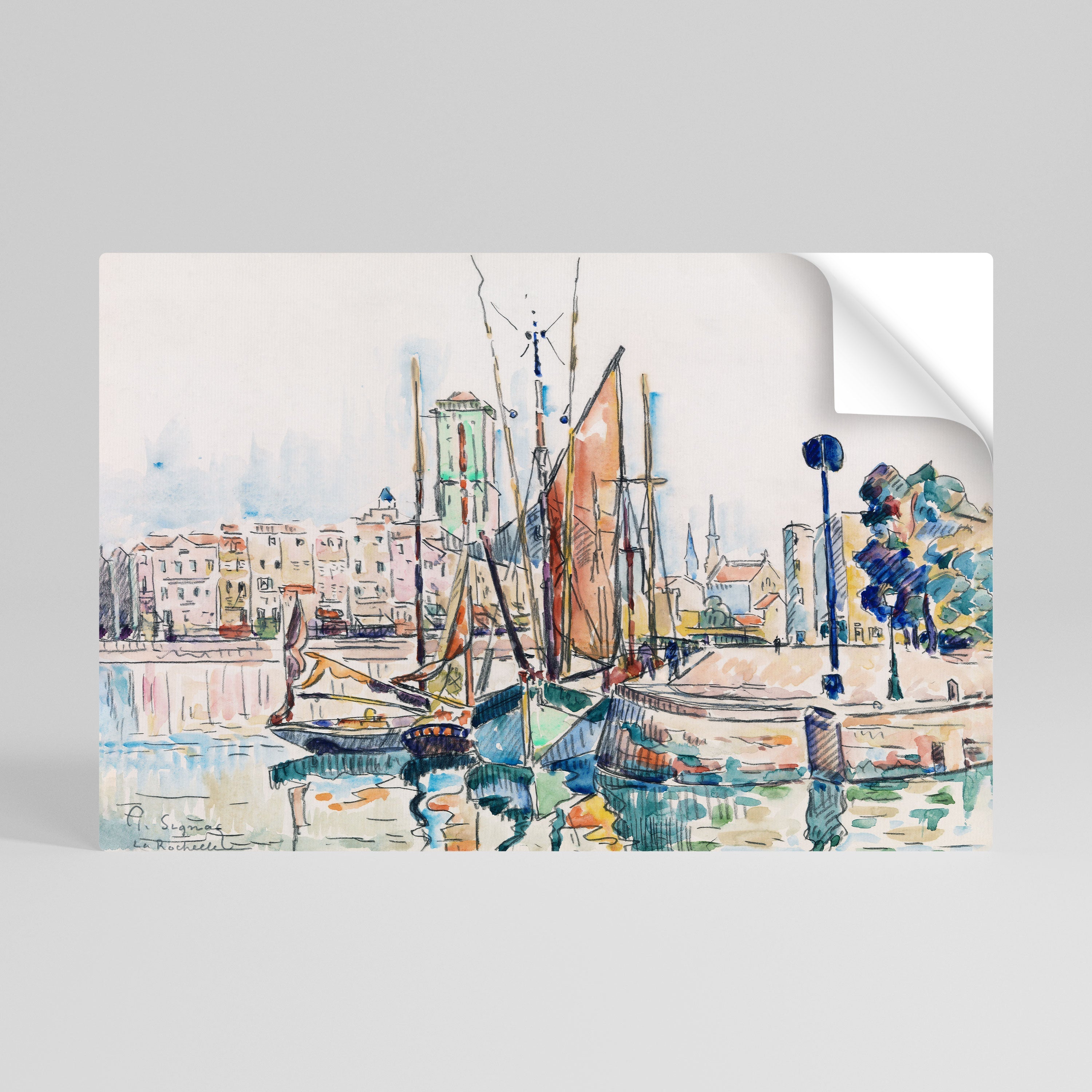 LA ROCHELLE Αφίσα με οριζόντια επικόλληση και ξεφλούδισμα