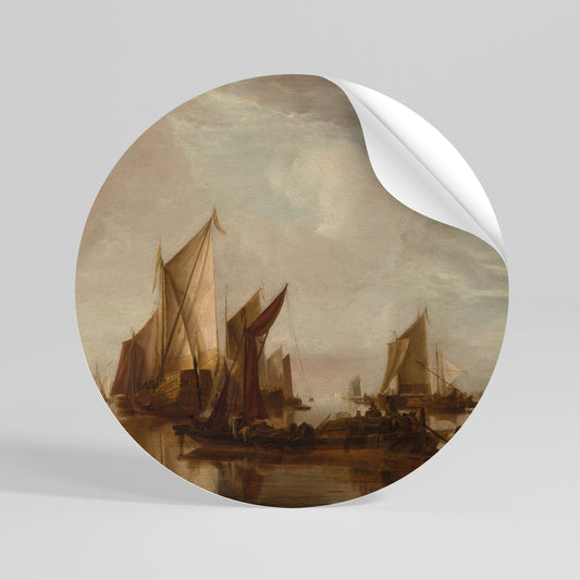 SAILS IN SERENITY Αυτοκόλλητη Αφίσα στρογγυλή