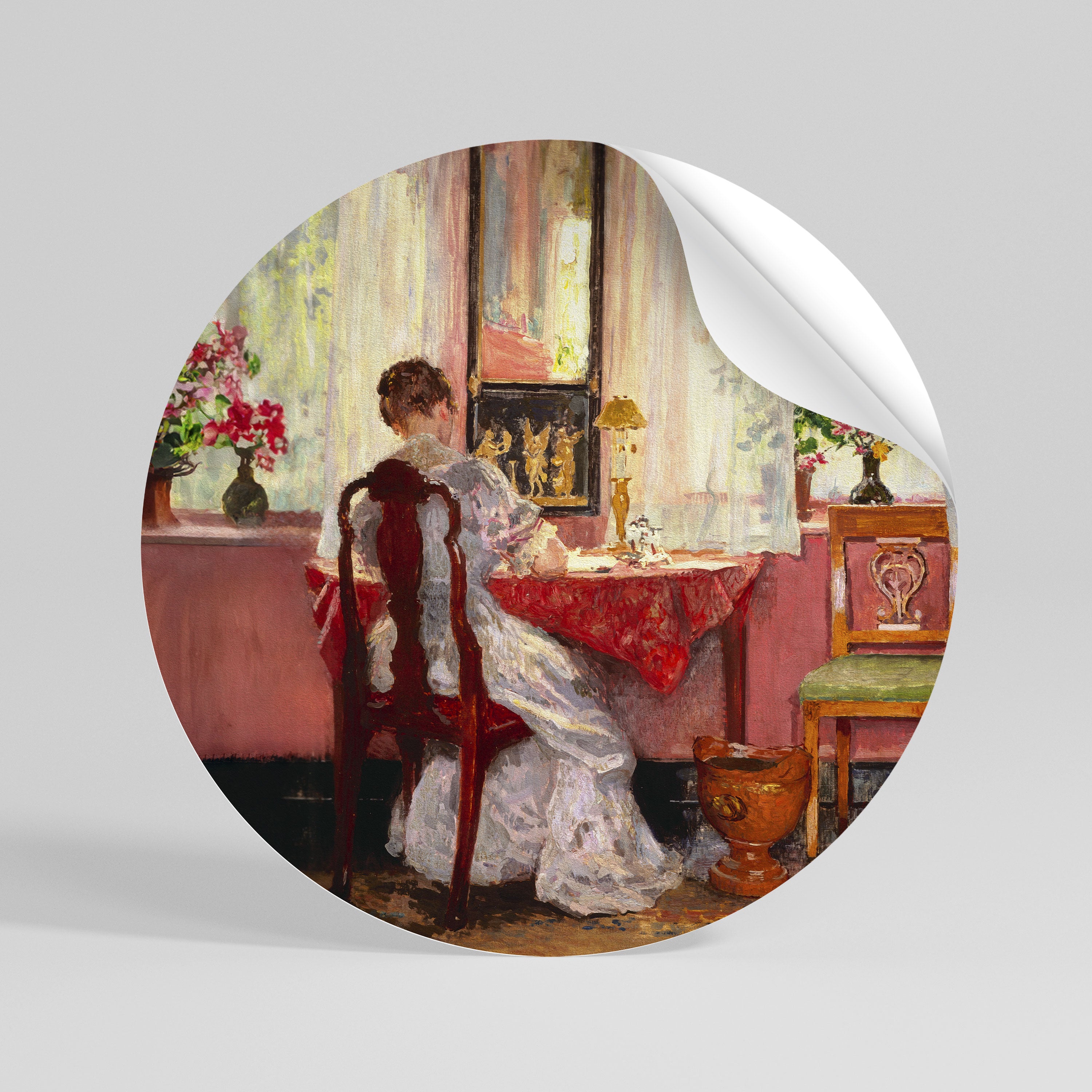 WHISPERS OF A GENTLE DAY Peel and Stick Round Sticker