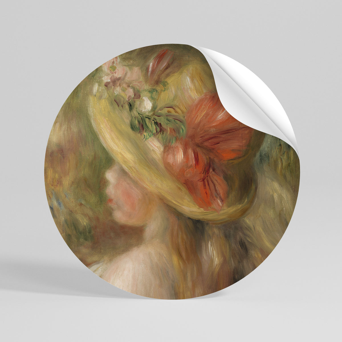 HAT OF PETALS Αυτοκόλλητη Αφίσα στρογγυλή