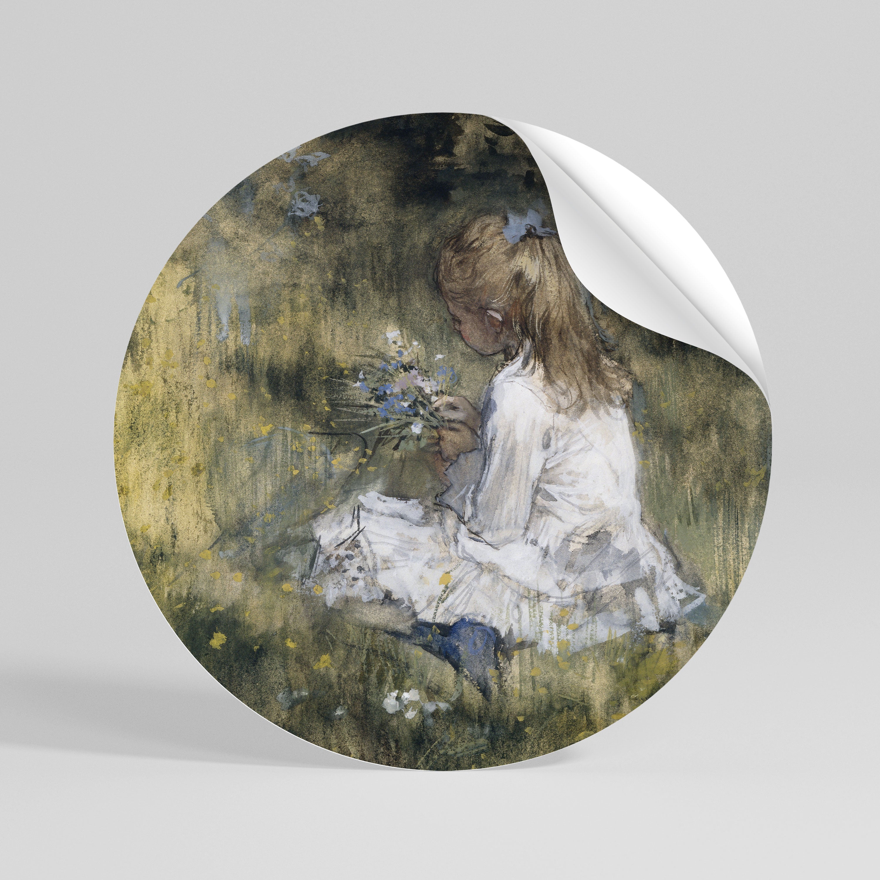 GATHERING SERENITY Peel and Stick Round Sticker