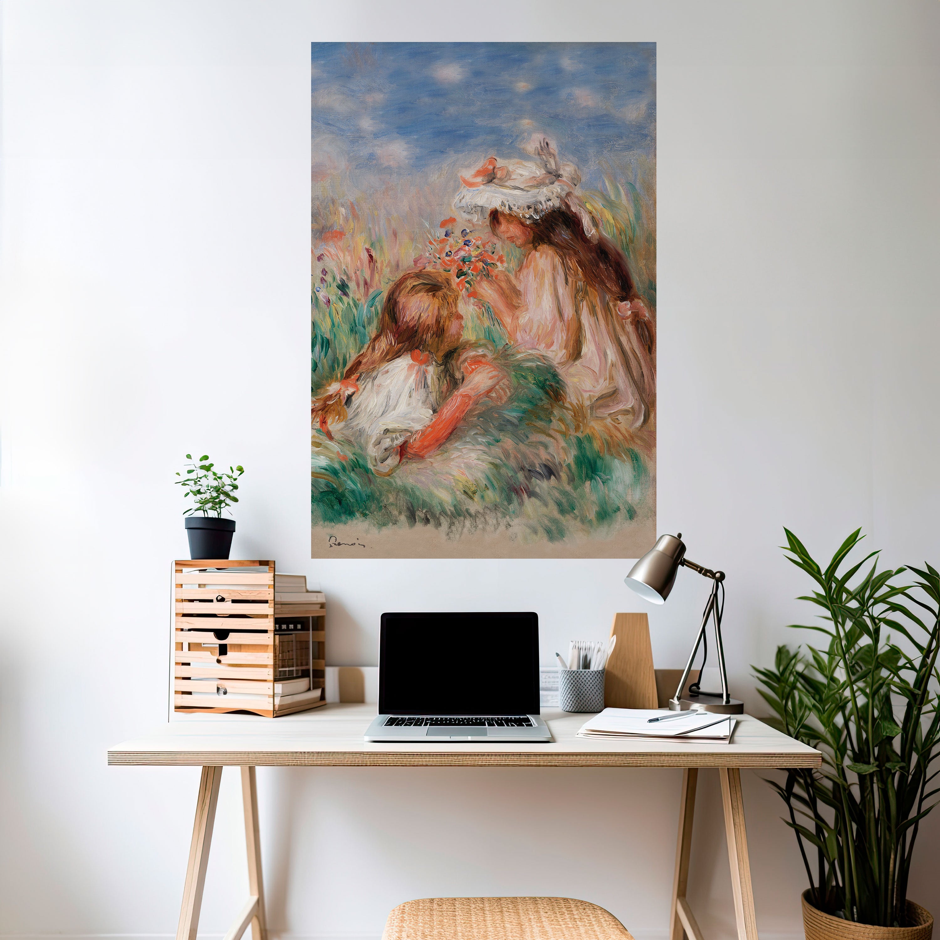 GIRLS IN THE GRASS Peel and Stick Vertical Poster