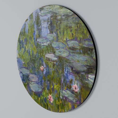 WATER LILIES Στρογγυλός πίνακας ζωγραφικής