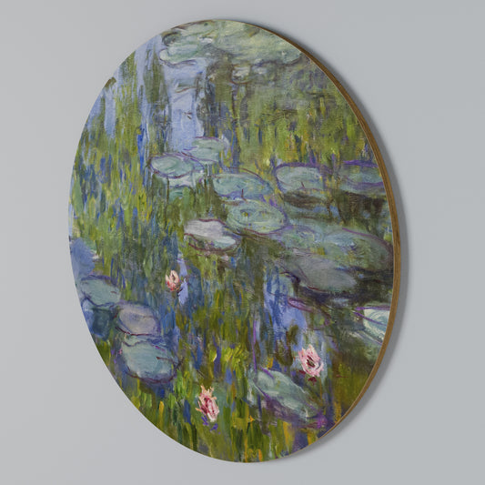WATER LILIES Στρογγυλός πίνακας ζωγραφικής