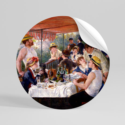 LUNCHEON OF THE BOATING PARTY Αυτοκόλλητη Αφίσα στρογγυλή