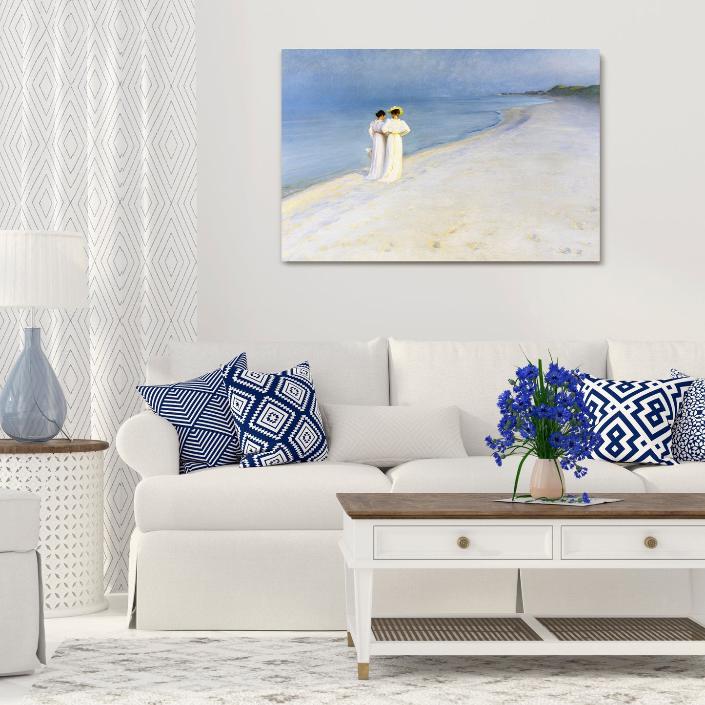 SUMMER EVENING ON SKAGEN'S BEACH Horizontal Canvas Print