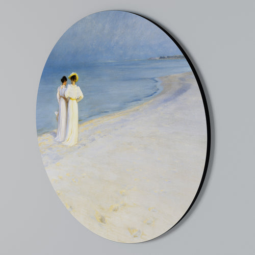 SUMMER EVENING ON SKAGEN'S BEACH Στρογγυλός πίνακας ζωγραφικής